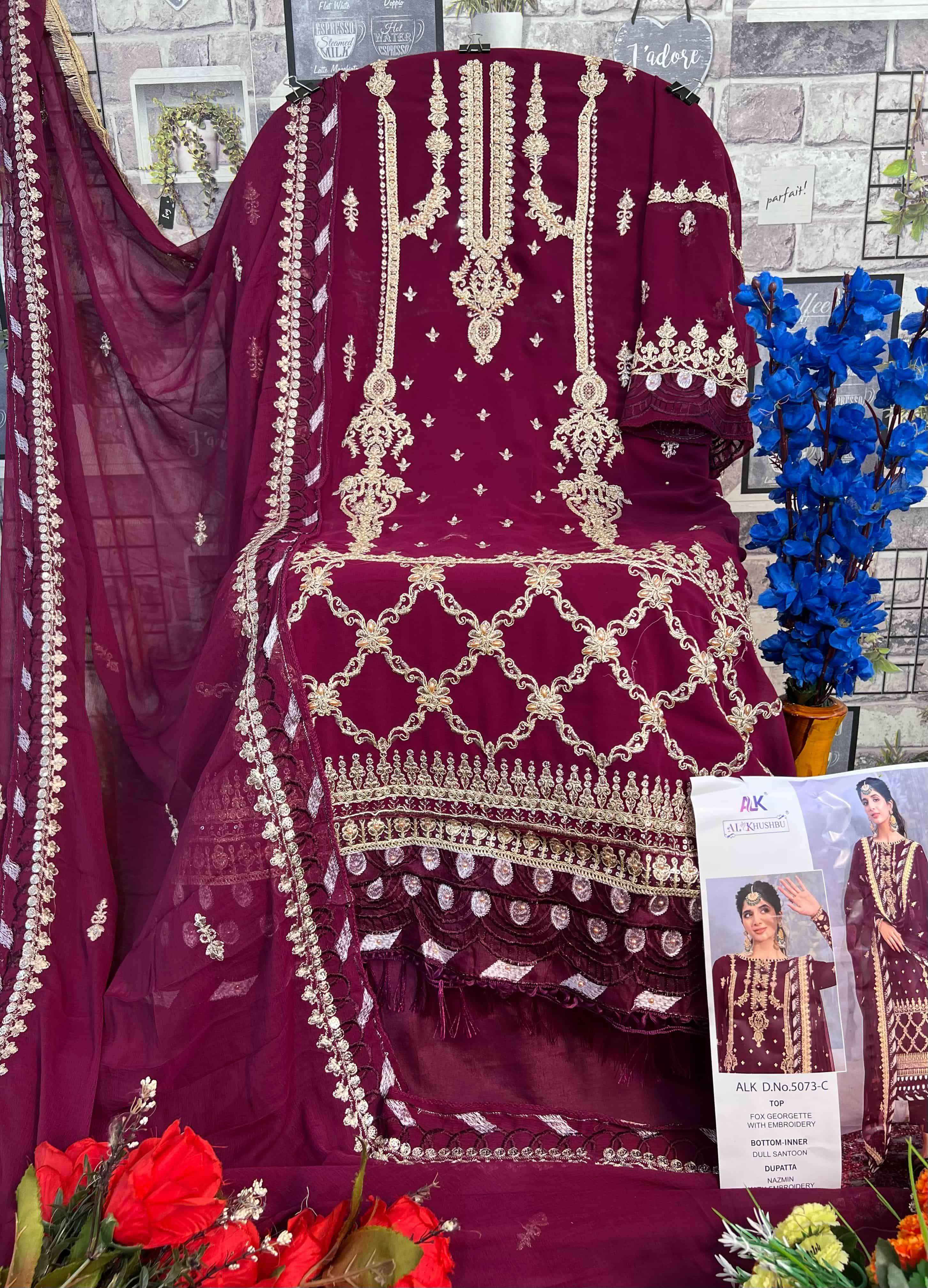 Al Khushbu Amala Vol 1 5073 Colors Pakistani Festive Wear Salwar Suit Wholesalers view 5