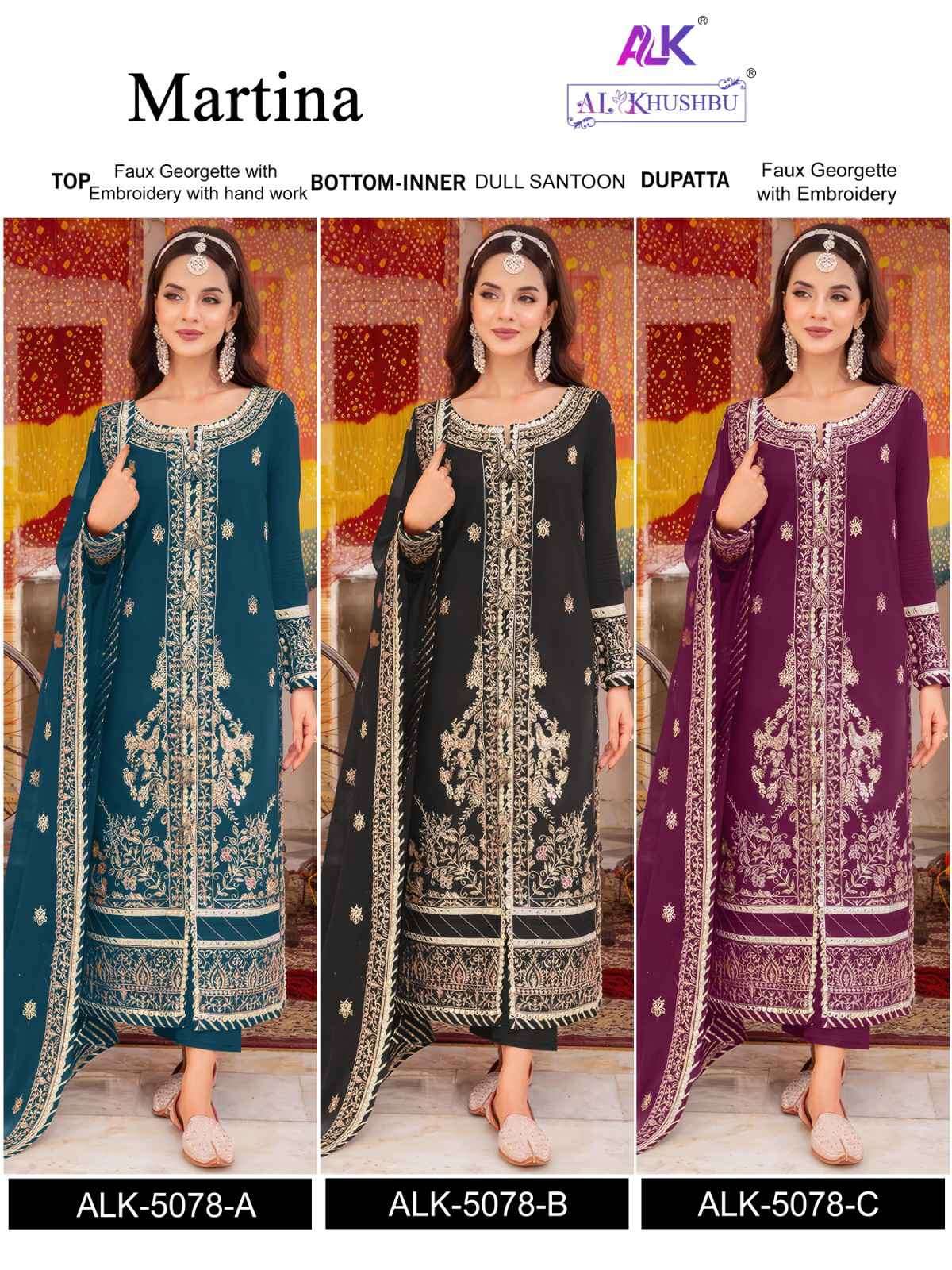 Al Khushbu Martina Pakistani Designer Suit view 4