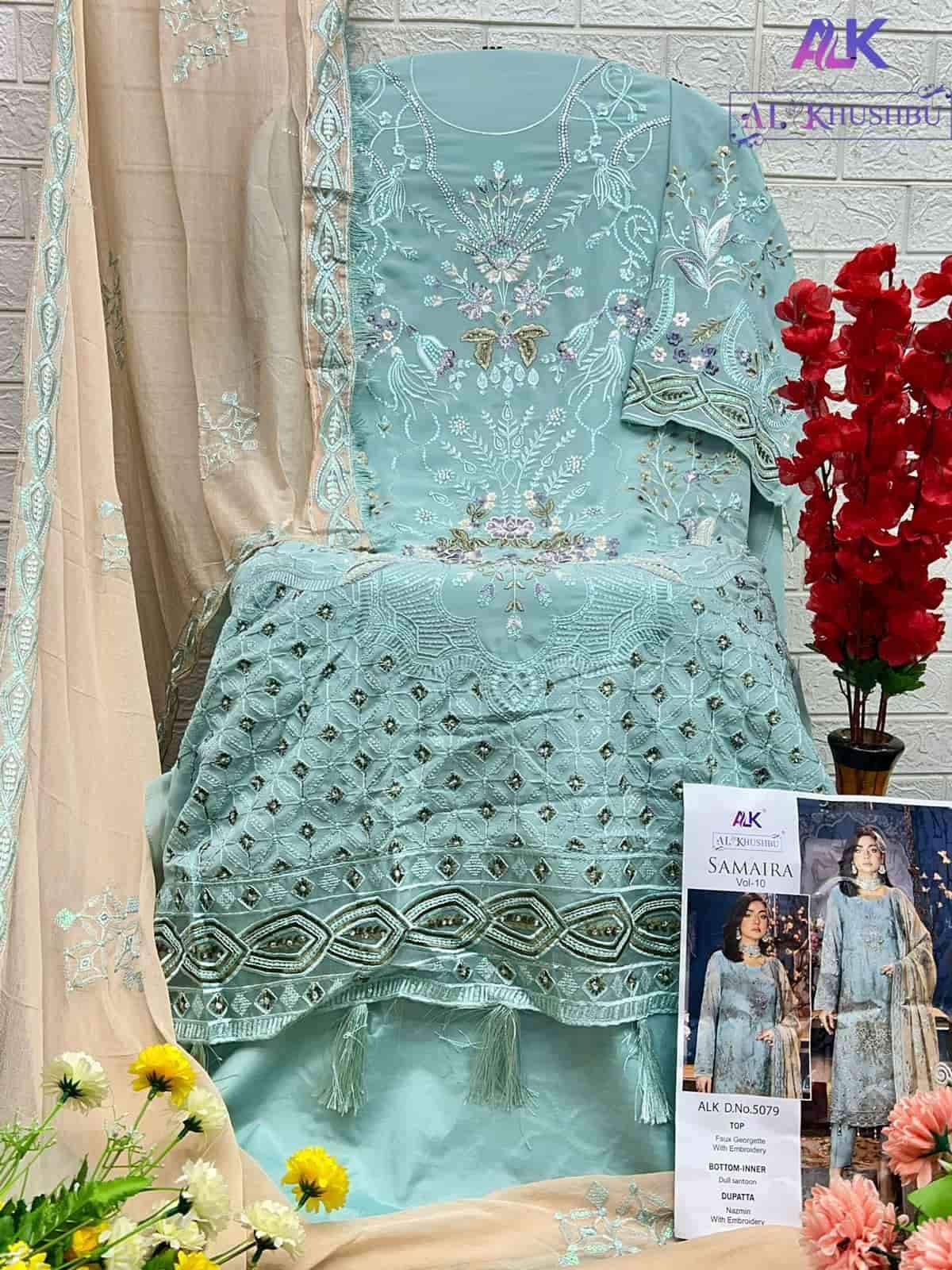 Al Khushbu 5079 Heavy Embroidered Pakistani Dress view 3
