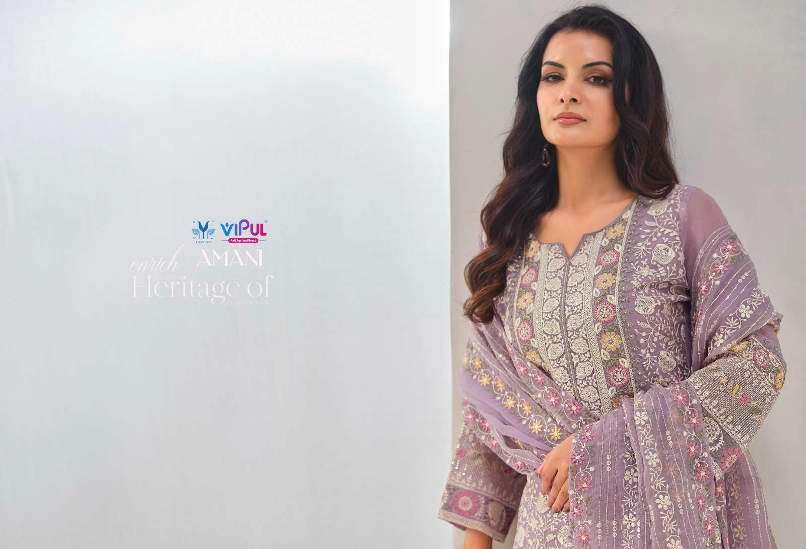 Vipul Fashion Amani 5981 To 5986 Designer Organza Partywear Suit view 8