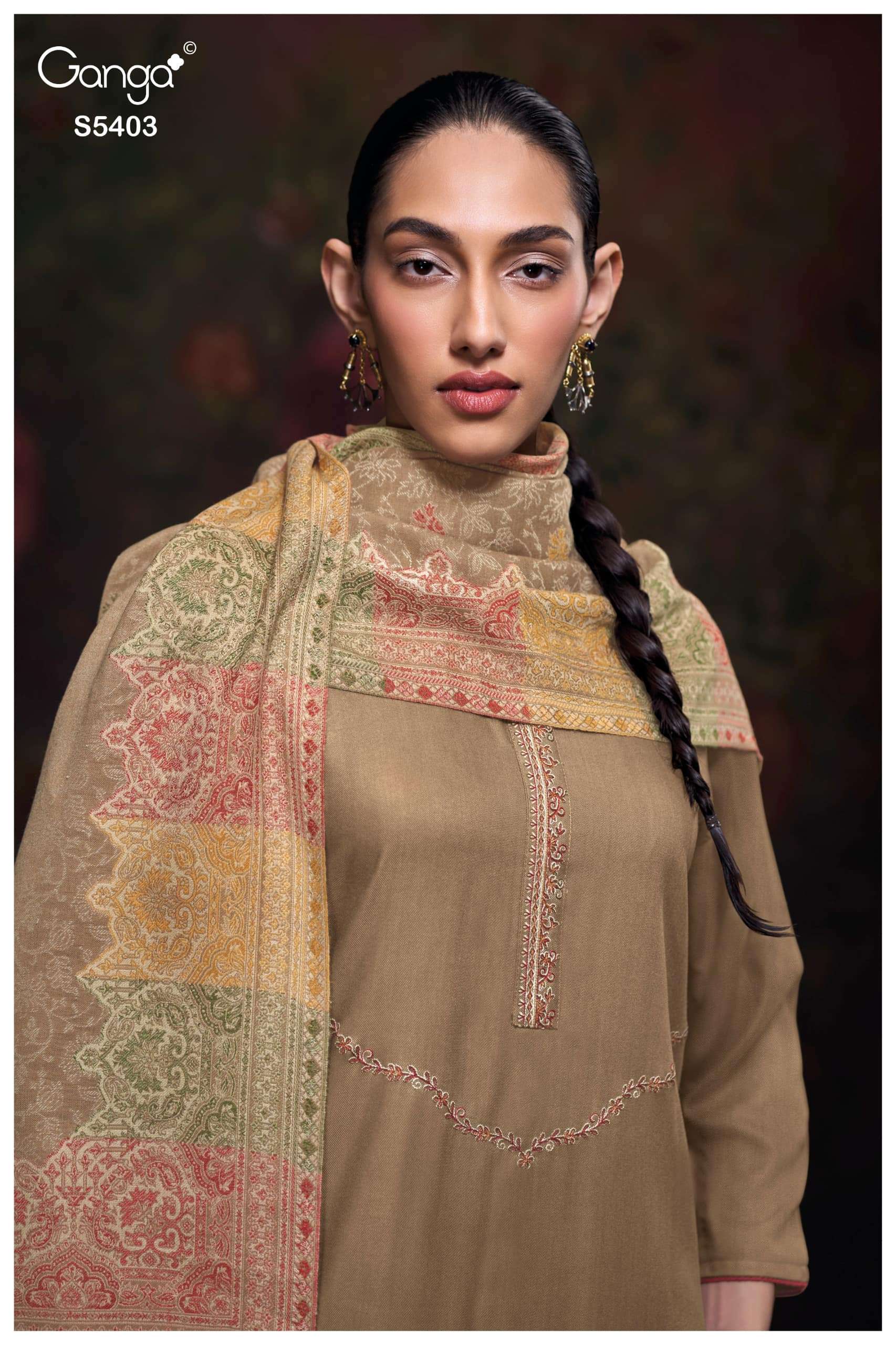 Ganga Fashion Liviae 5403 Pure Pashmina Winter Collection Salwar Suits view 4