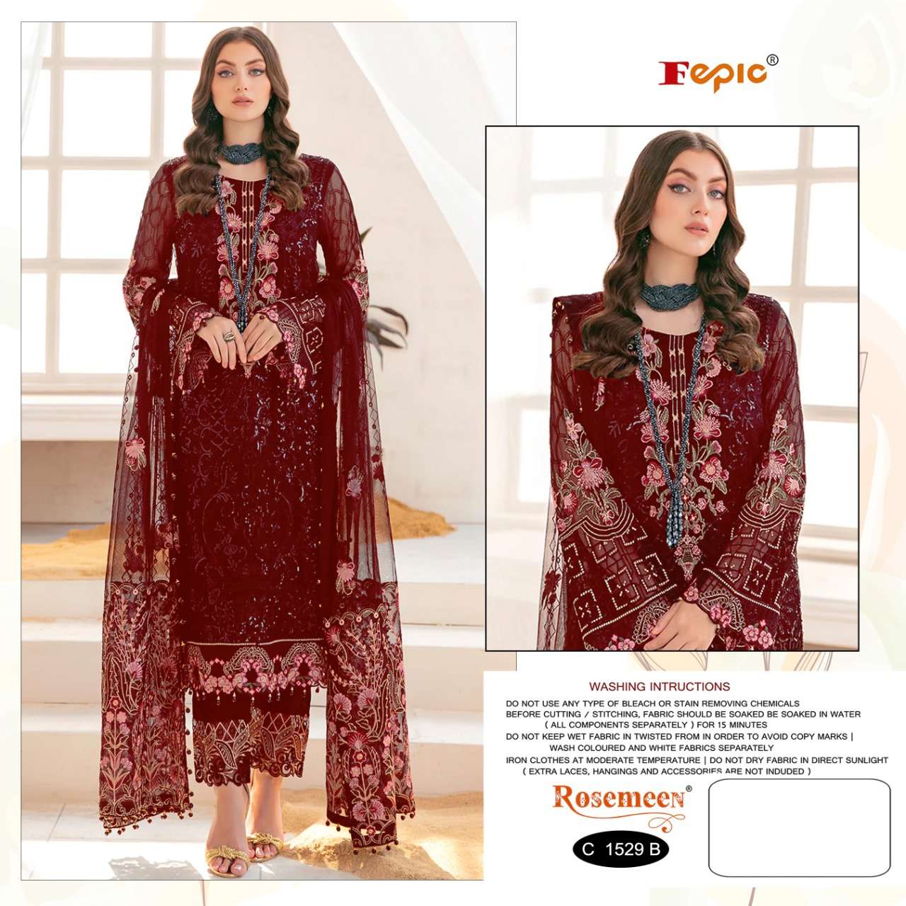 Fepic C 1529 Colors Partywear Designer Pakistani Salwar Suit Catalog Exporter view 2