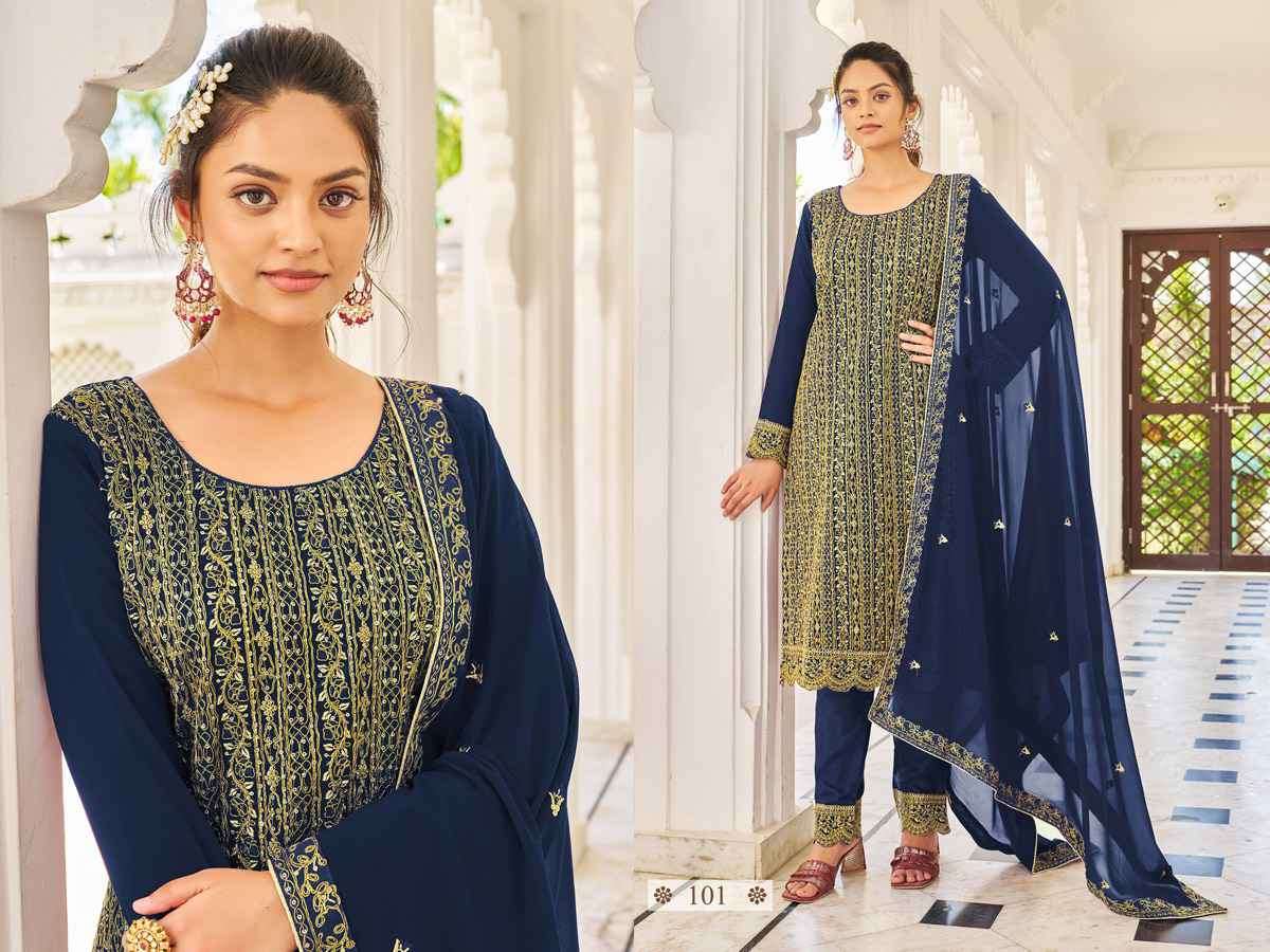 Alfaaz Eliza 101 To 104 Designer Work Festive Wear Dress Catalog Exporter view 3