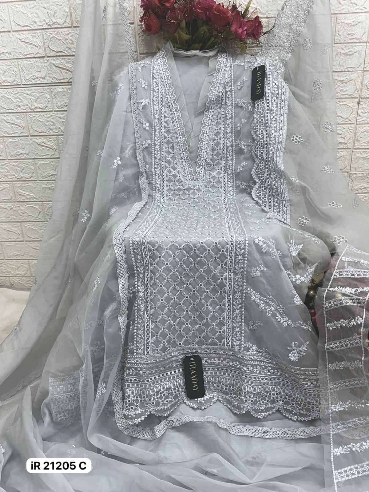 Fepic Iraaday IR 21205 Colors Fancy Embroidered Organza Suit Wholesalers view 6