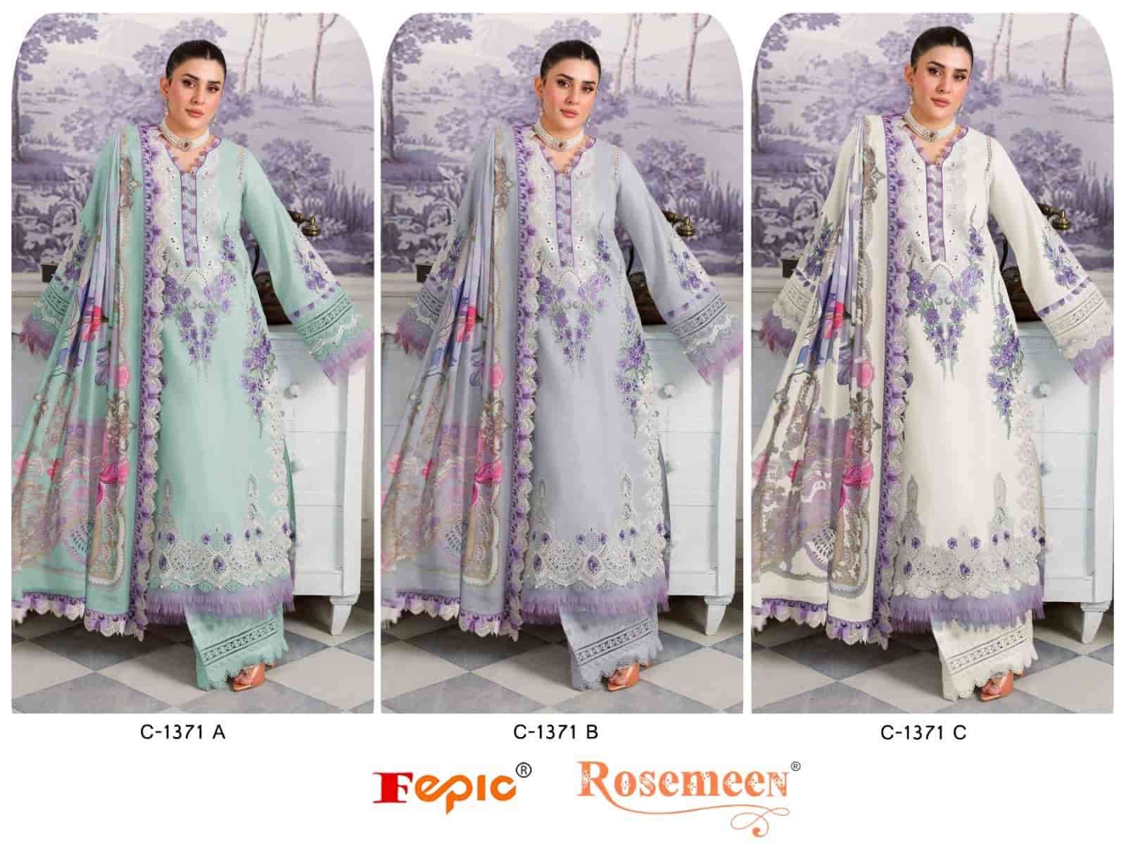 Fepic C 1371 Colors Pakistani Style Designer Embroidered Cotton Dress Wholesalers view 4