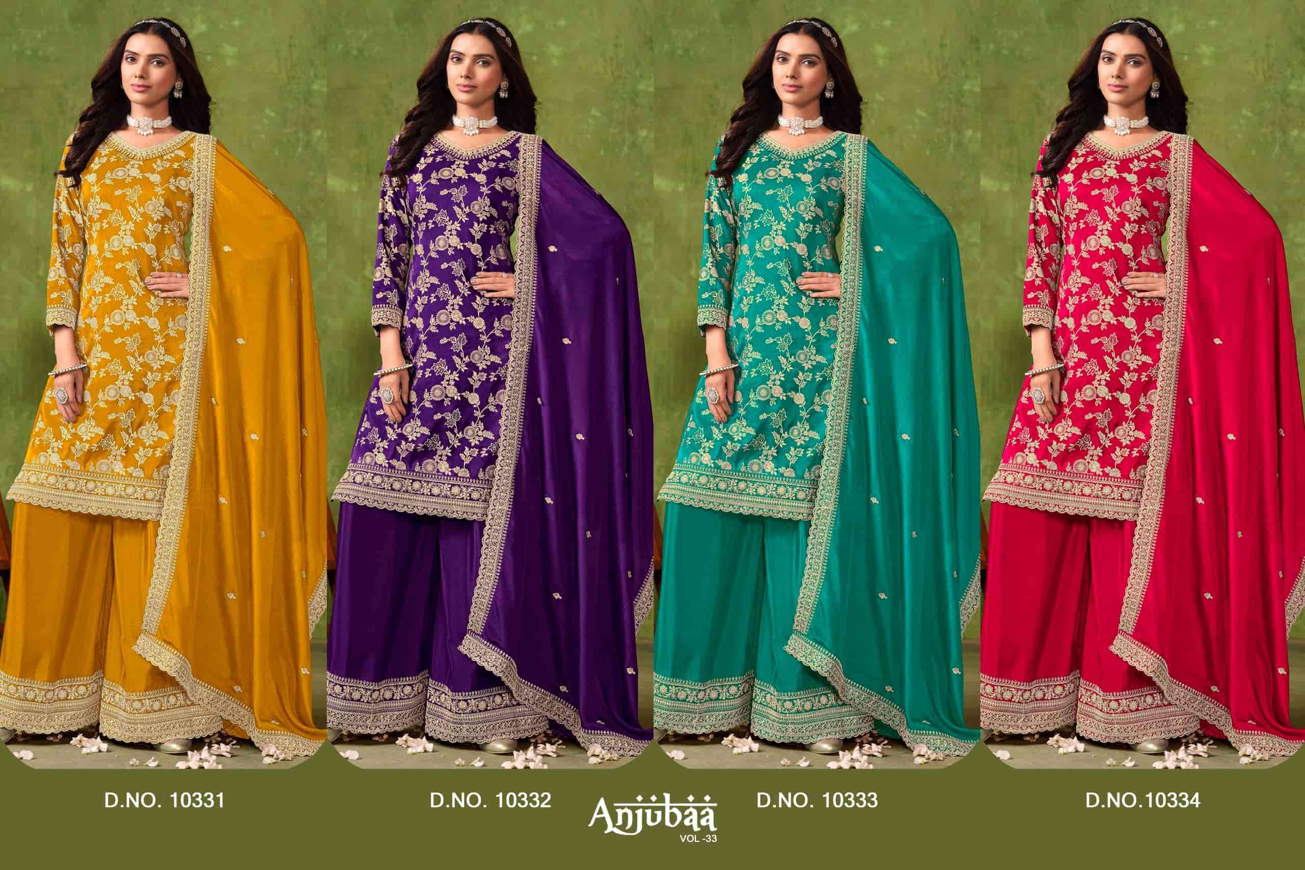 Anjubaa Vol 33 Party Wear Style Designer Sharara Suit Wholesalers view 9
