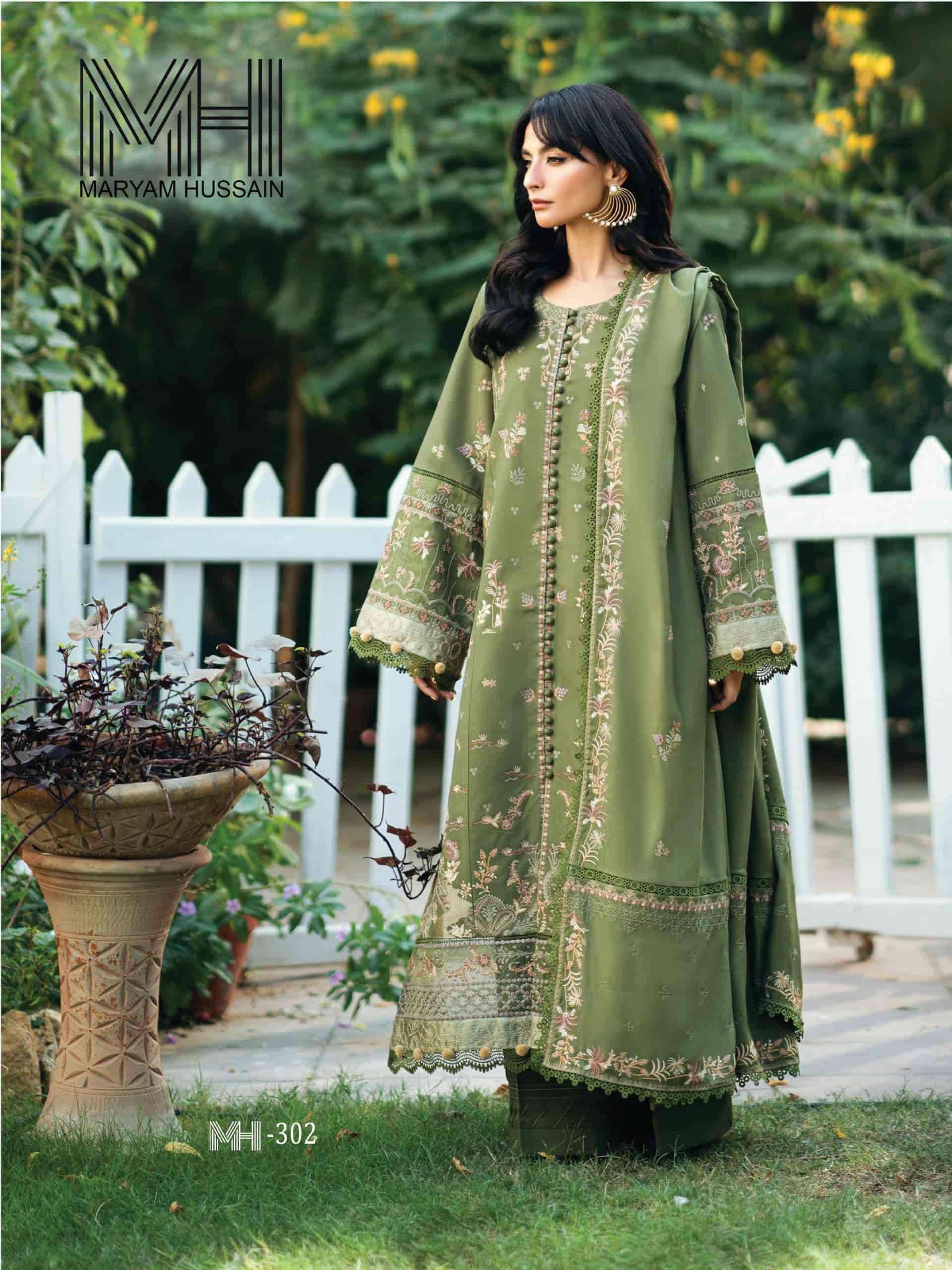 Maryam Hussain Noor E Kainat Vol 3 Heavy Pure Cotton Karachi Suit Catalog view 5