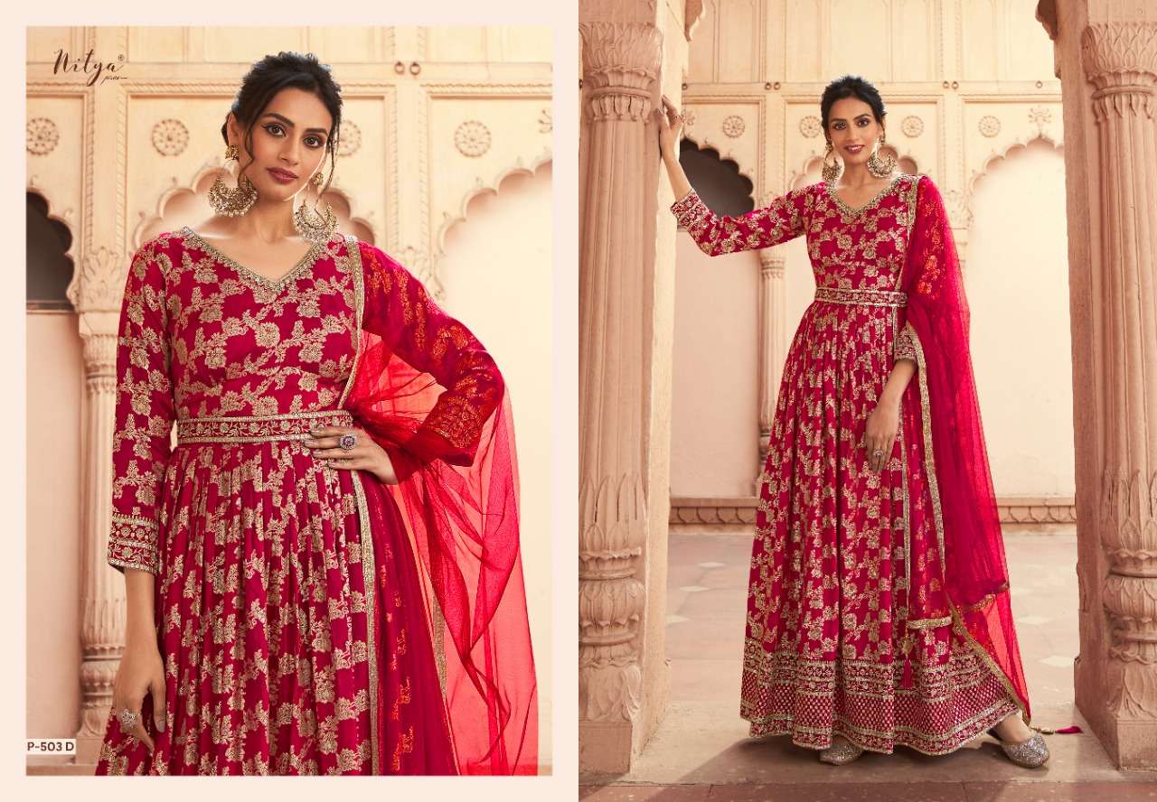 LT Fabrics Nitya 503 Colors Exclusive party Long Dress New Designs view 2