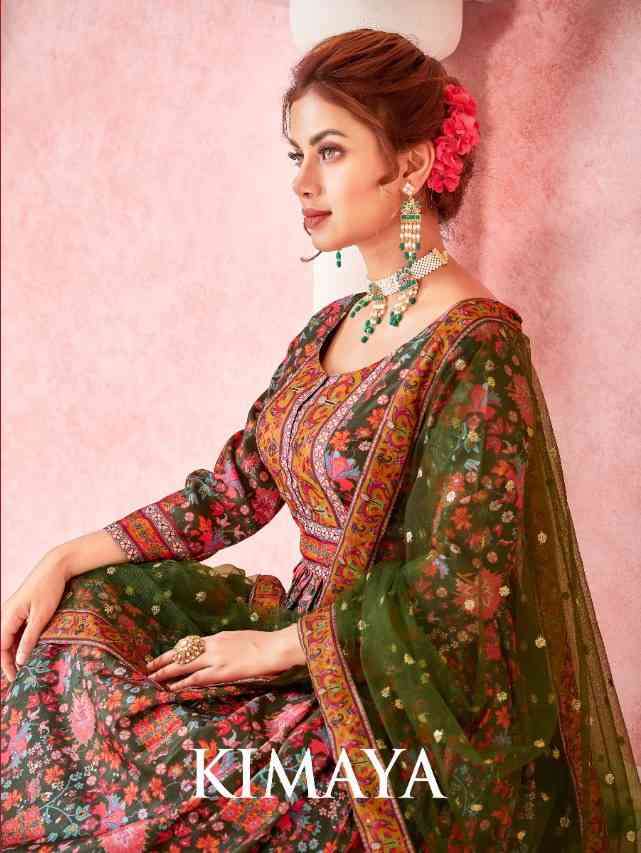 Tejasvee Kimaya 22001 To 2205 Partywear Silk Gown Dupatta Set