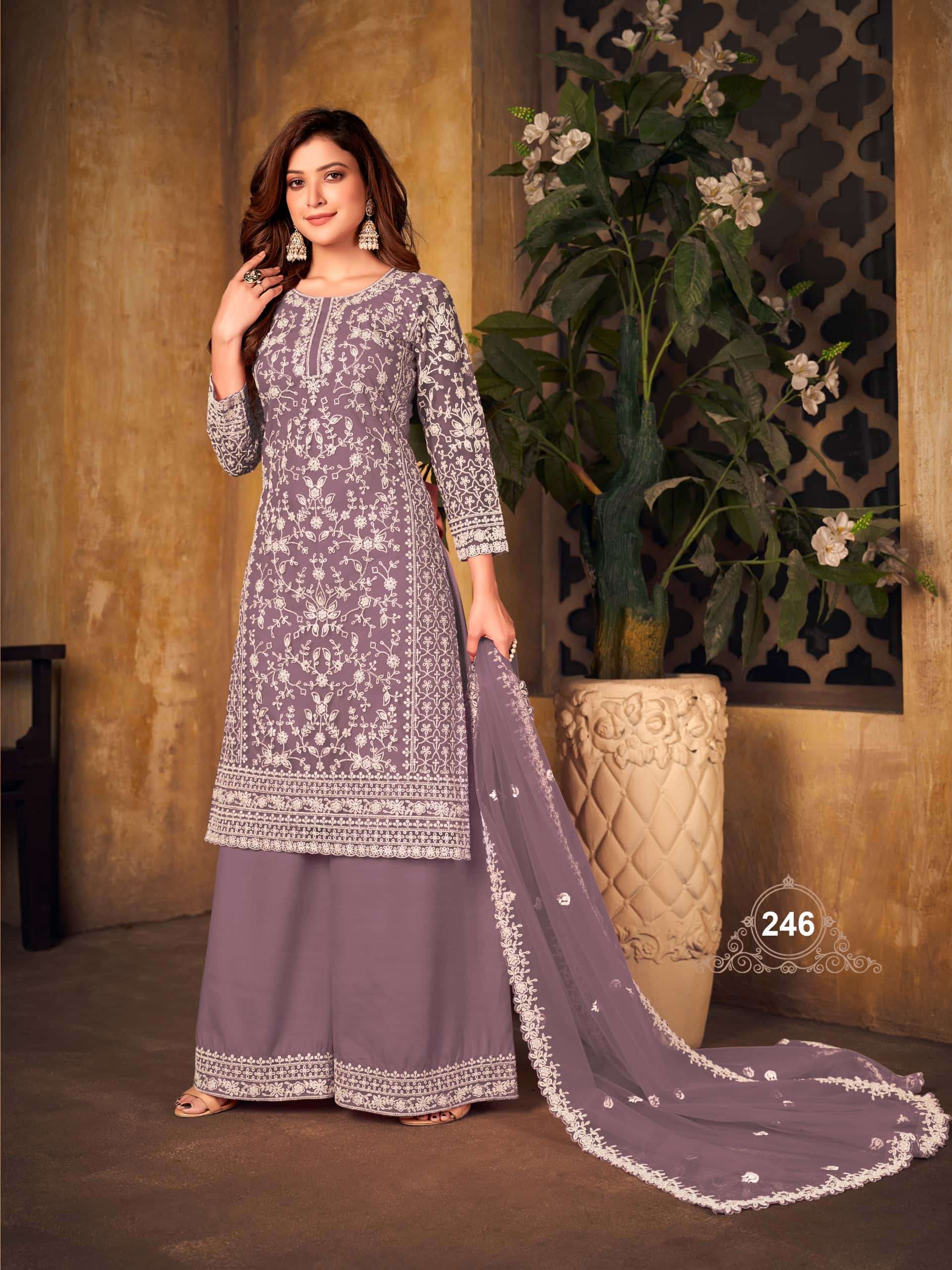 Twisha Vaani Vol 24 241to 248 Premium Partywear Palazzo Suit Catalog view 6