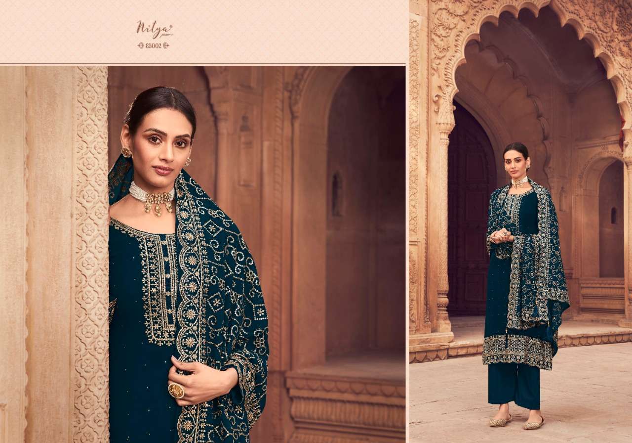 LT Fabrics nitya Vol 185 Party Wear georgette Straight Suit Collection view 3