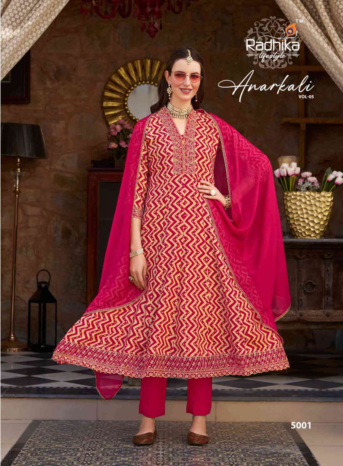 Radhika Lifestyle Anarkali Vol 5 Fancy Anarkali Style 3 Piece Designs view 5