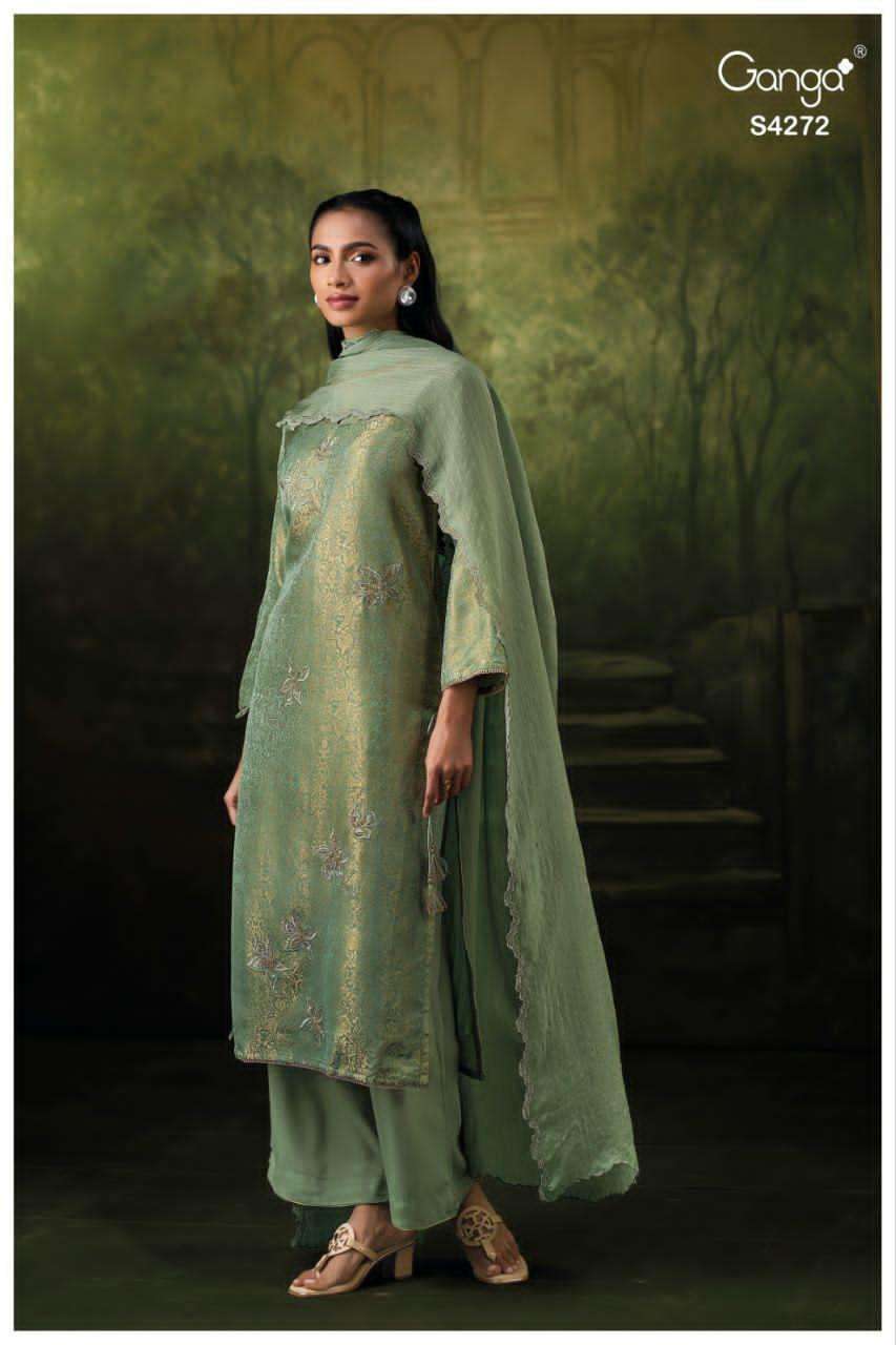 Ganga Fashion Jacquard Silk Partywear Suit view 4