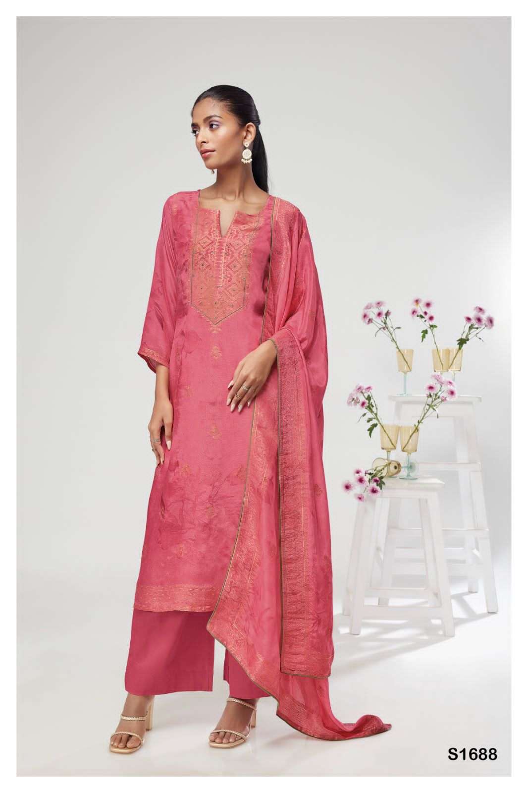 Ganga Chaheti 1688 Partywear Silk Branded Traditional Dress Collection view 3