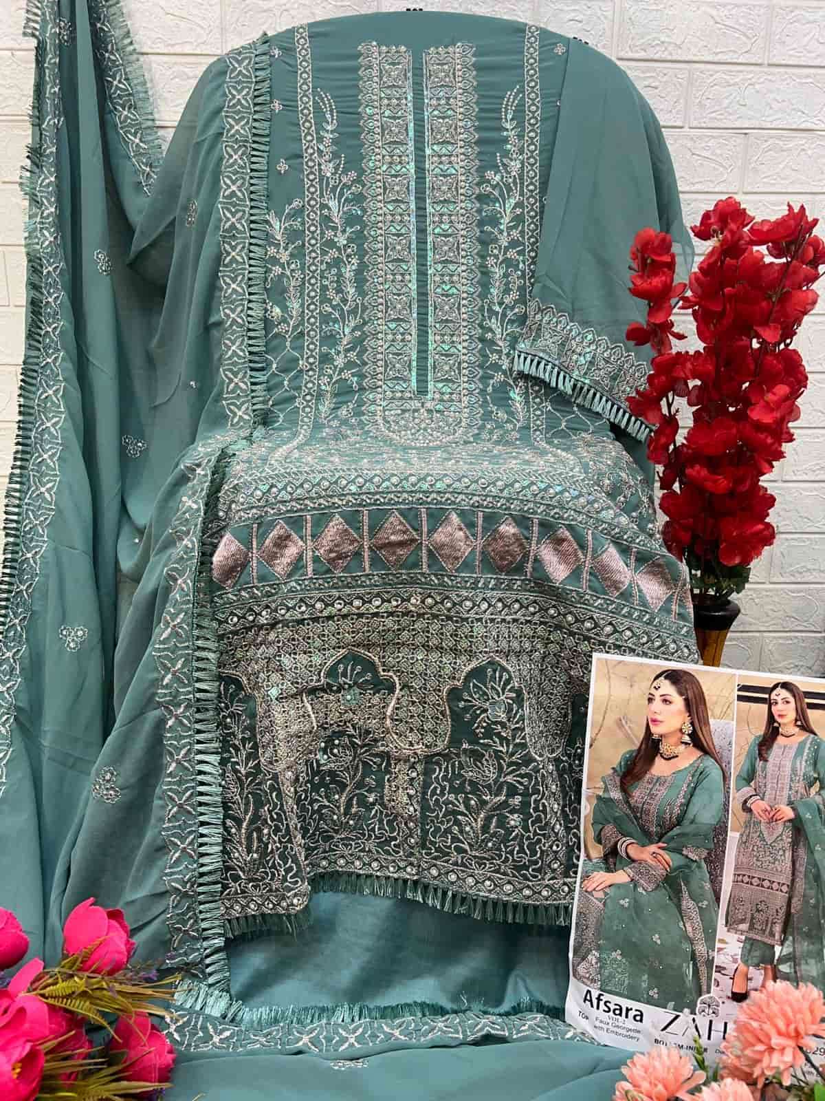 Zaha Afsara Vol 2 10292 Colors Pakistani Festive Designer Georgette Suit Wholesalers view 8