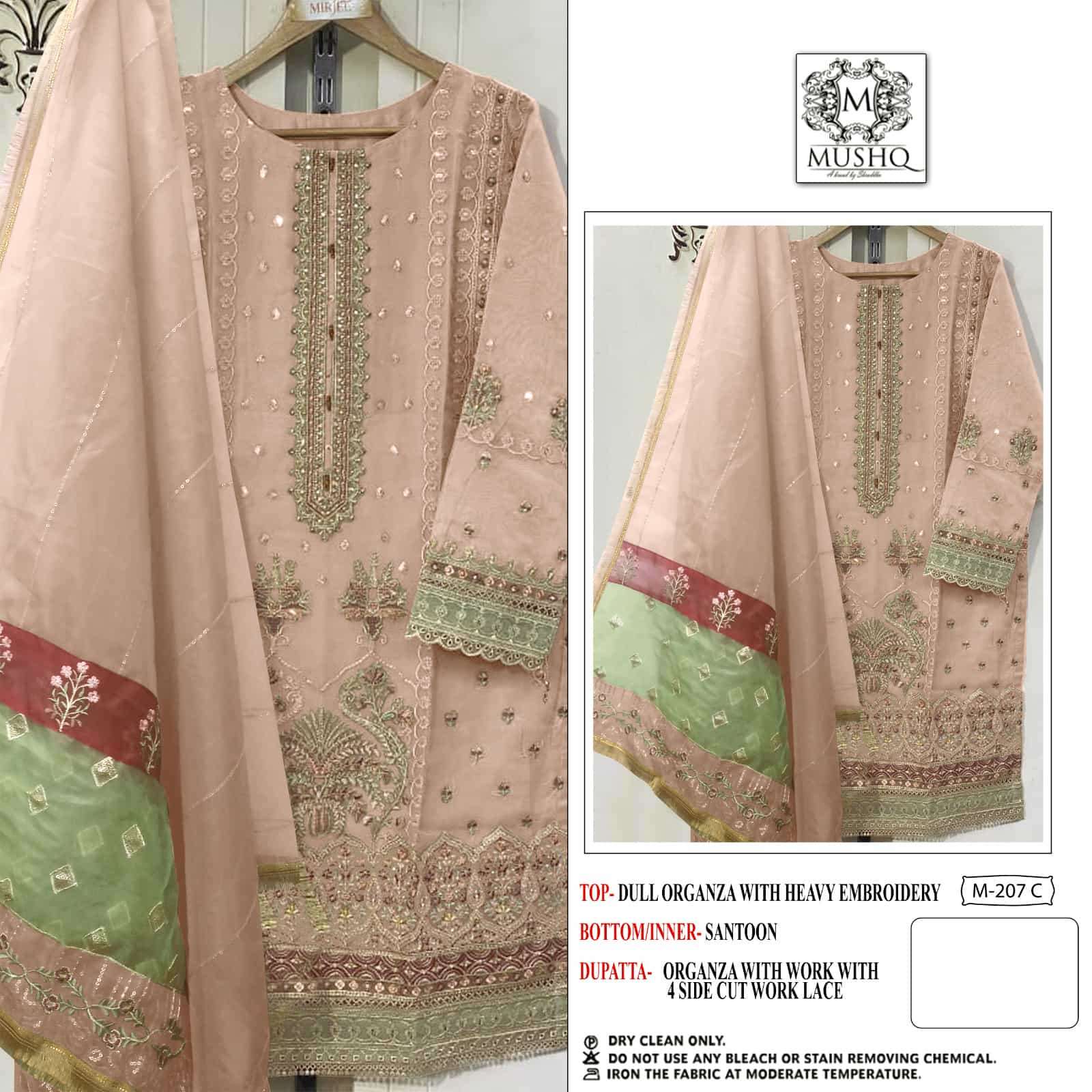 Mushq M-207 Organza Embroidered Salwar Suit view 4