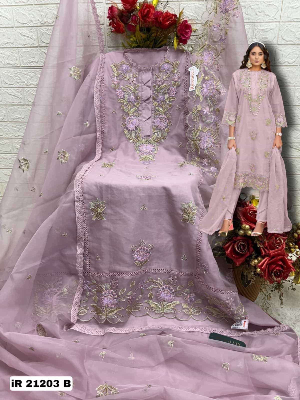 Fepic IR 21203 Colors Pakistani Embroidered Organza Dress Wholesalers view 3
