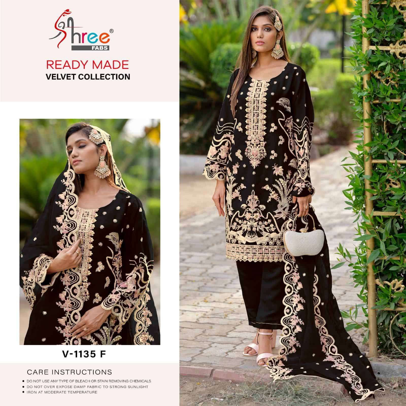 Shree Fabs V 1135 Colors Pakistani Heavy Designer Style Readymade Velvet Dress Collection view 4