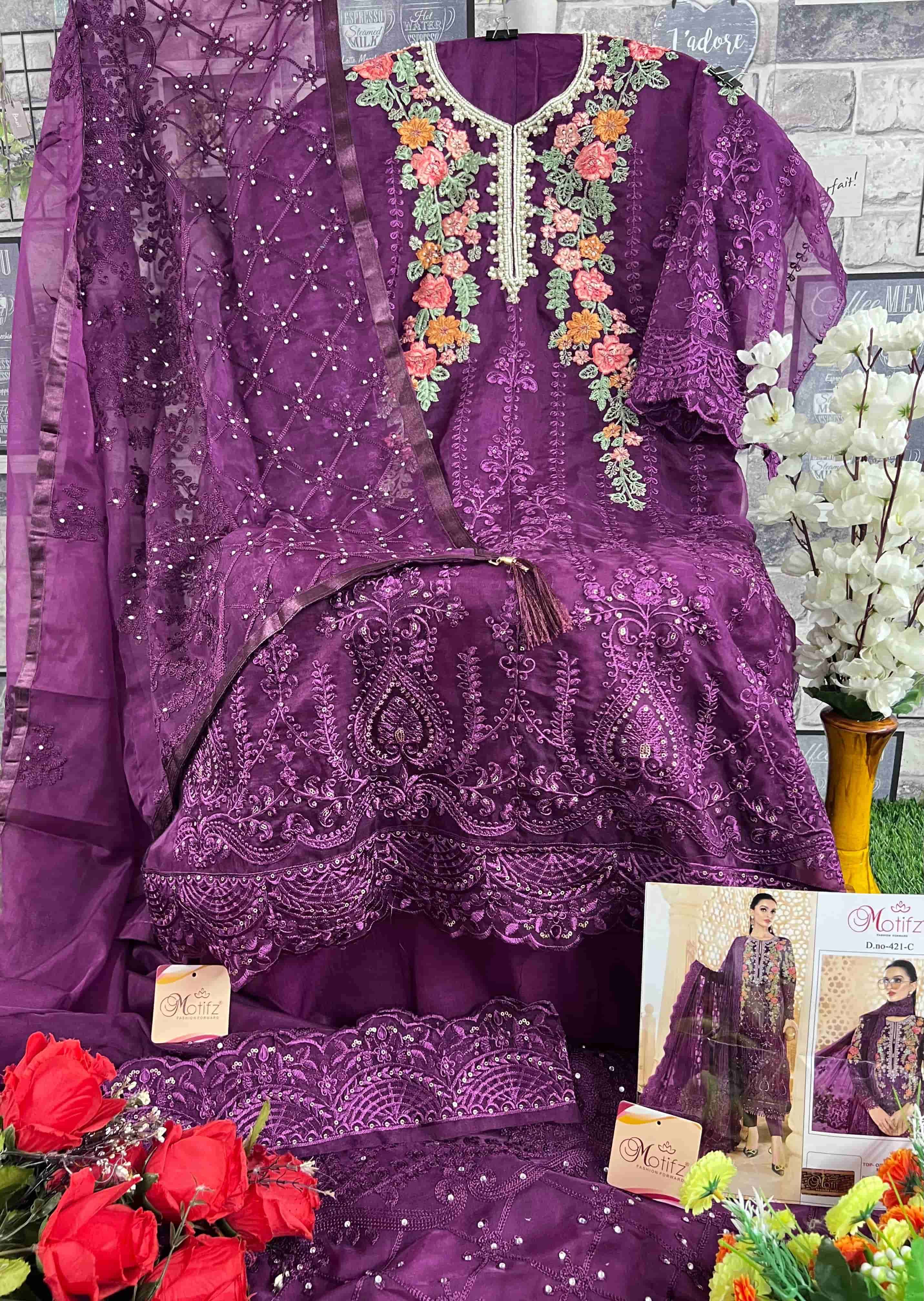Motifz 421 Colors Pakistani Festive Wear Style Designer Salwar Suit Wholesalers view 5