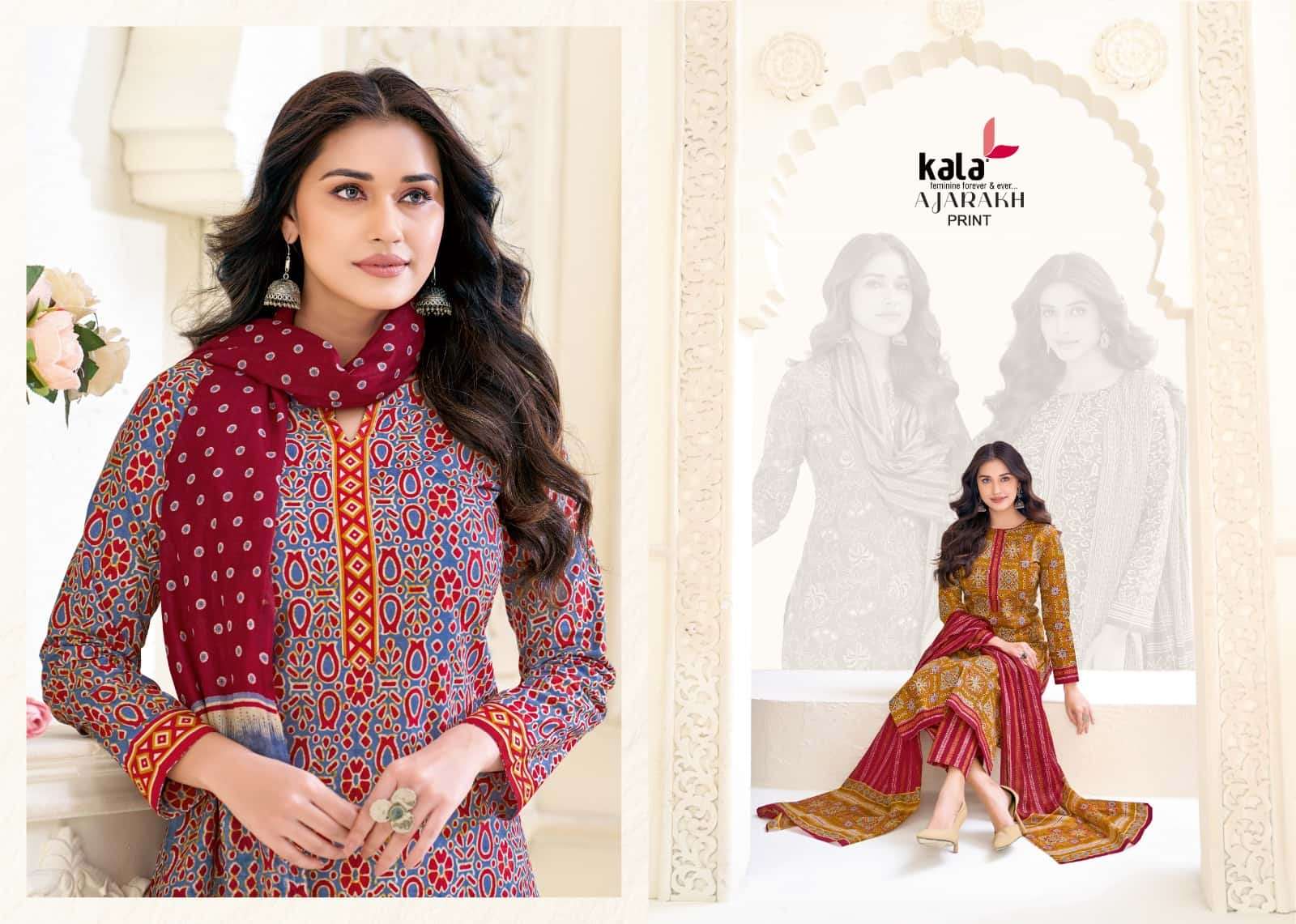 Kala Ajarakh Vol 1 Pure Cotton Unstitch Salwar Suit Exporters view 4