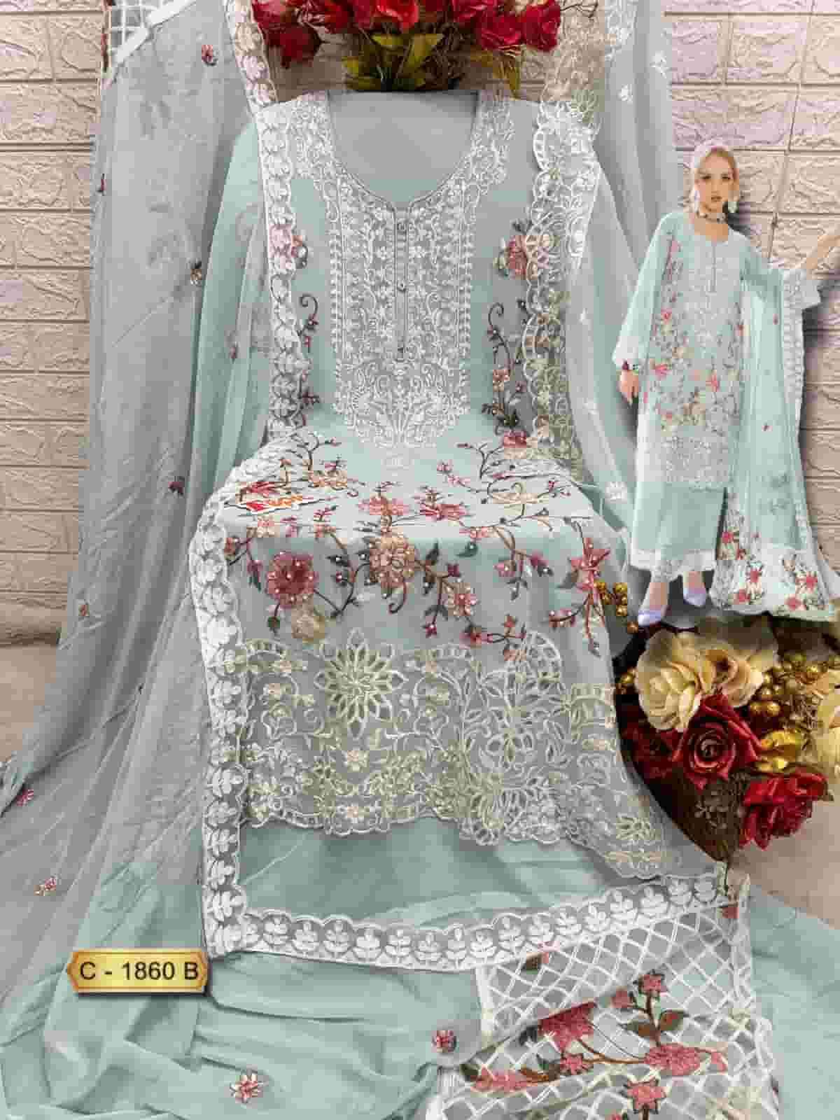 Fepic C 1860 B Pakistani Style Designer Embroidered Suit Collection view 2