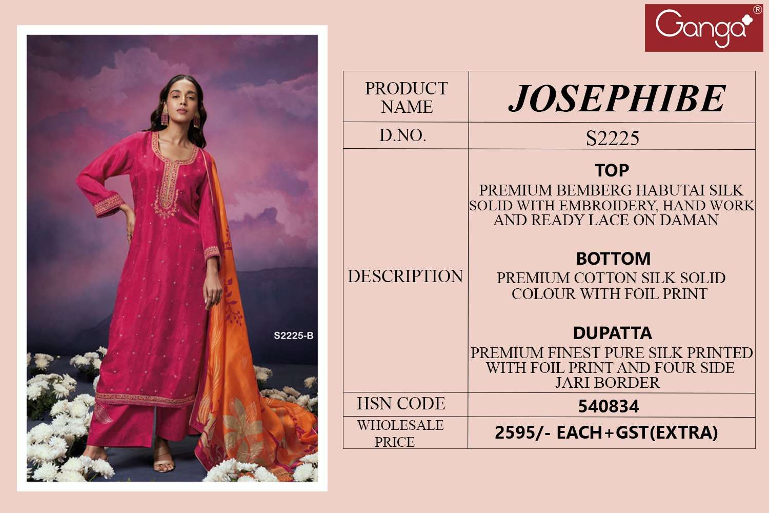 Ganga Fashion Josephibe Silk Partywear Suit view 4