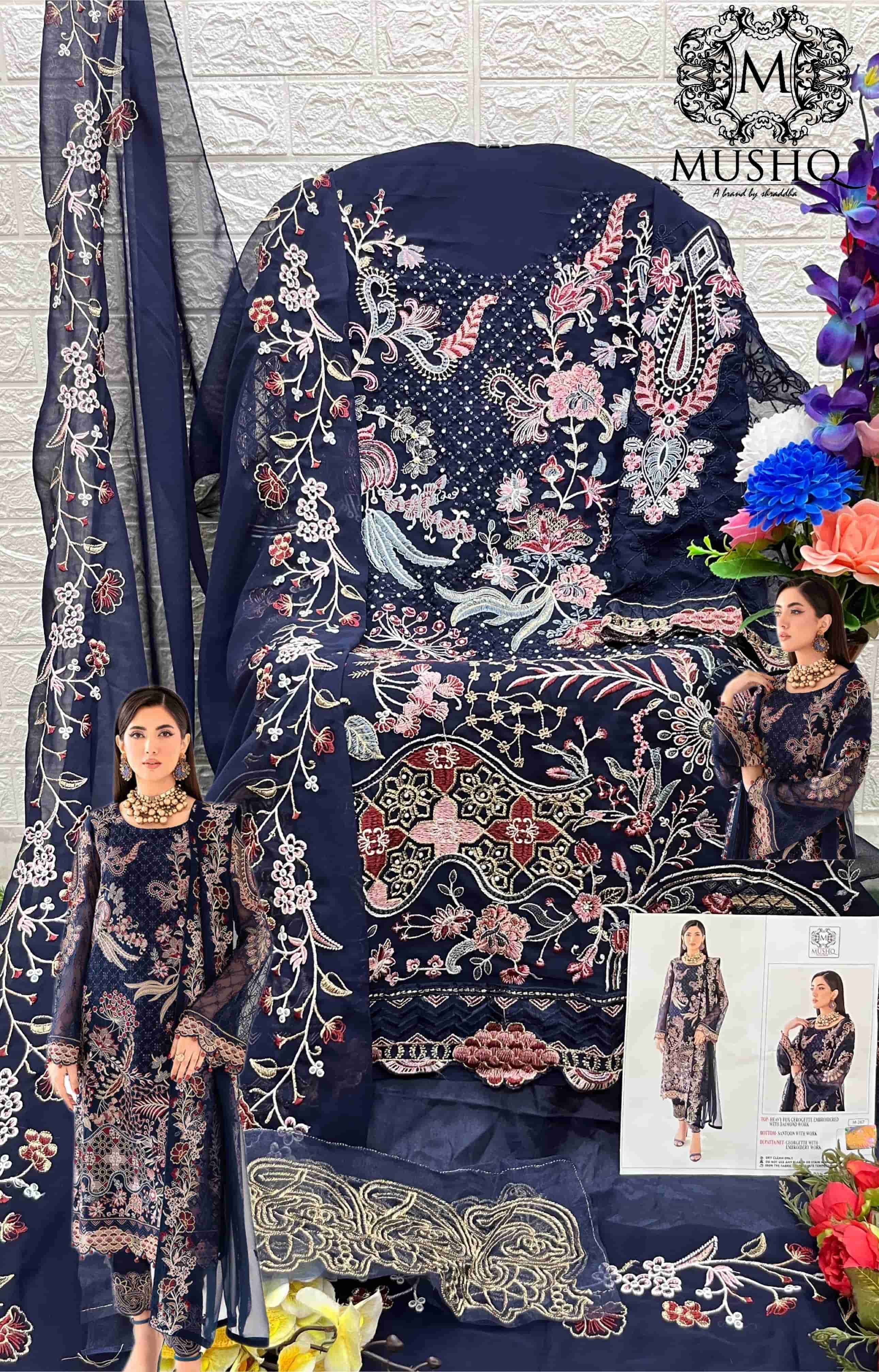 Mushq M-267 Designer Pakistani Party Wear Suit view 2
