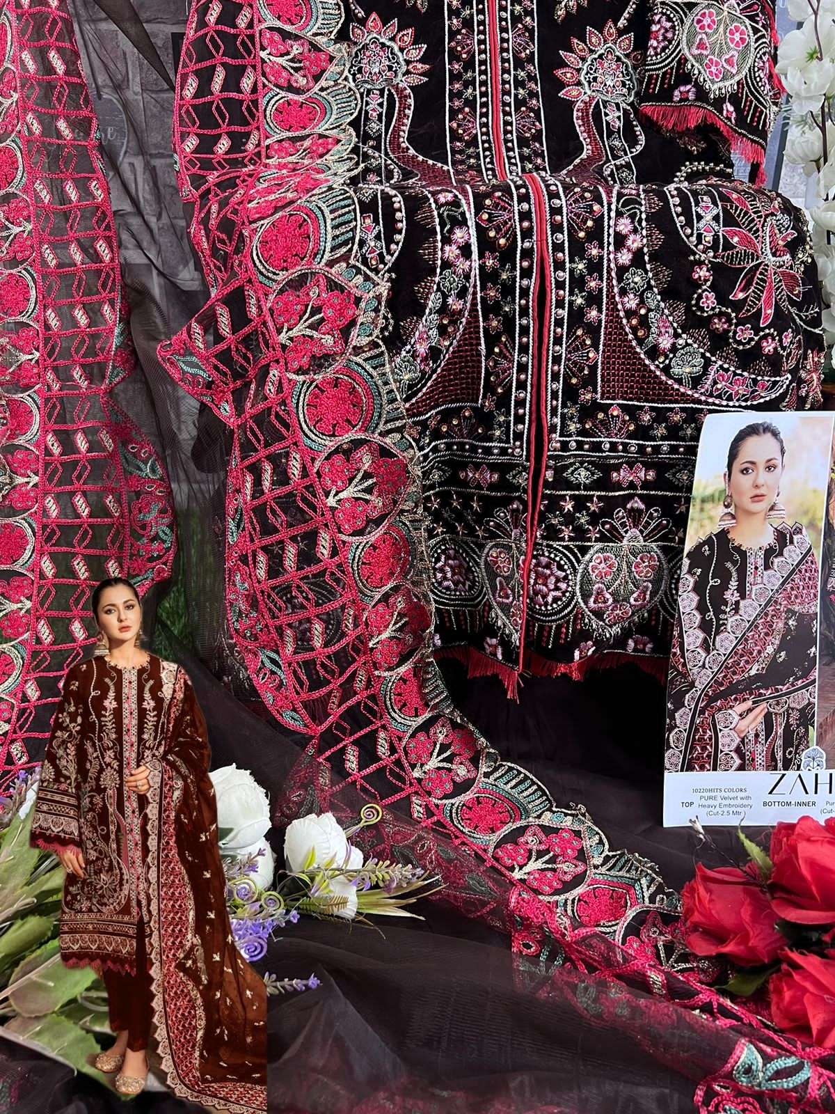 Zaha Aafiya Vol 1 Exclusive Velvet Pakistani Suit view 12