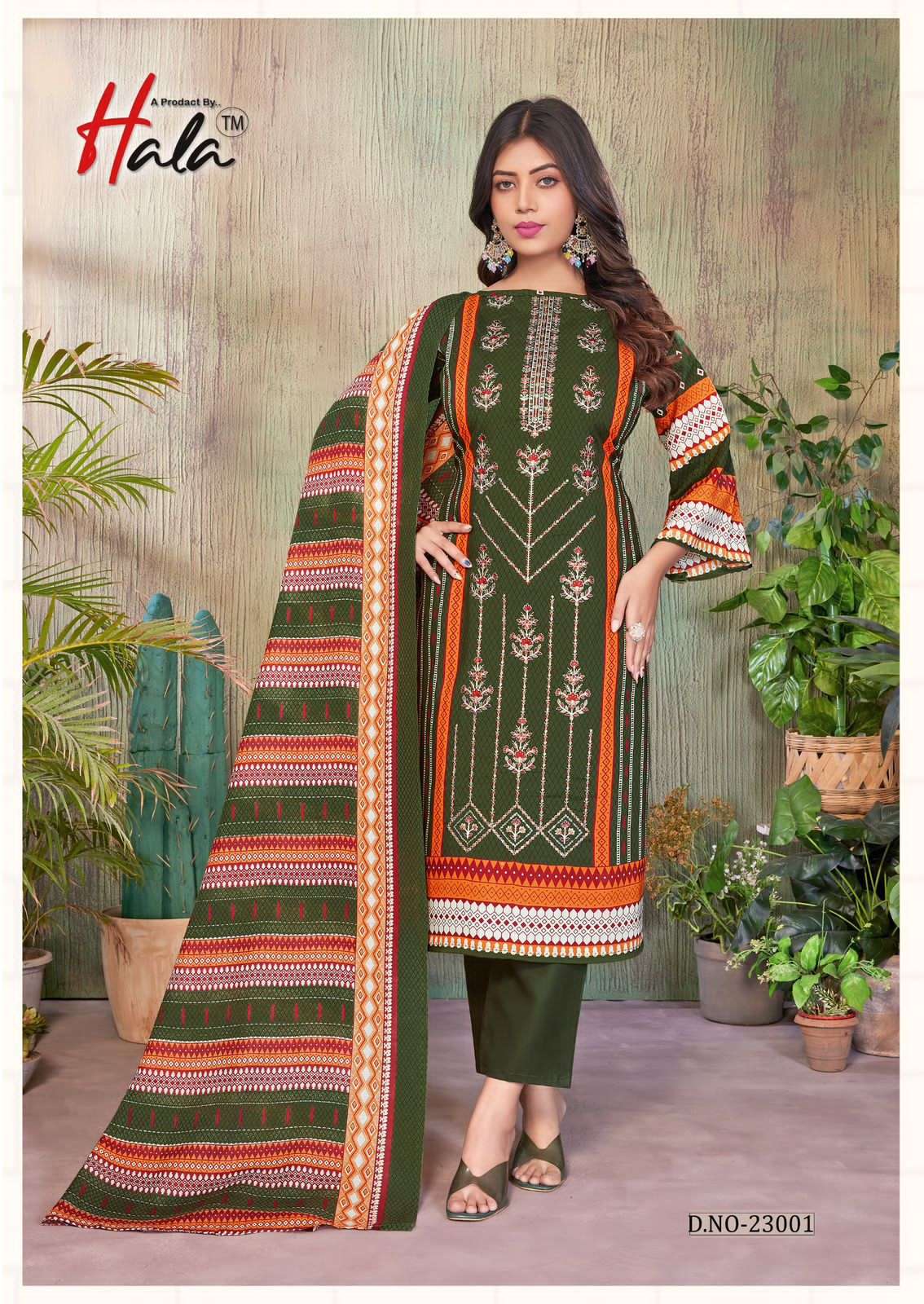 Hala Bin Saeed Vol 23 Unstitch Cotton Ladies Dress view 2