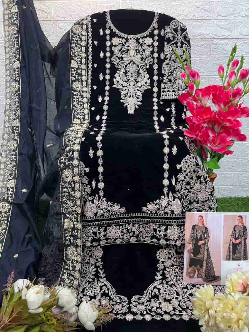 Deepsy D 32222 A Pakistani Style Designer Velvet Embroidered Suit view 2
