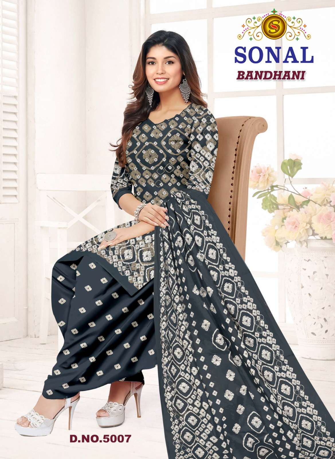 Sonal Textile Bandhani Vol 5 Bandhani Print Cotton Dress Material Wholealers view 7