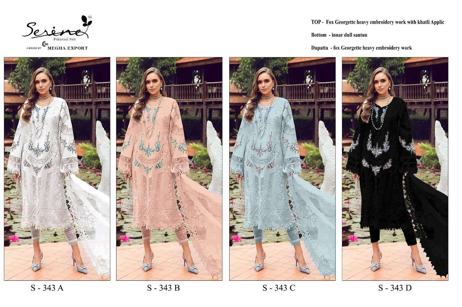 Serine S 343 Pakistani Designer Georgette Suit view 9