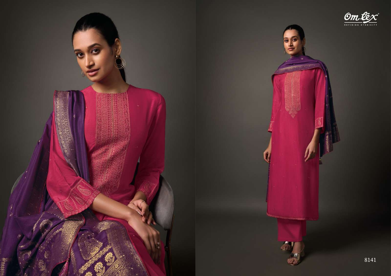 Omtex Agnira Exclusive Designer Silk Suit Latest Collection view 4