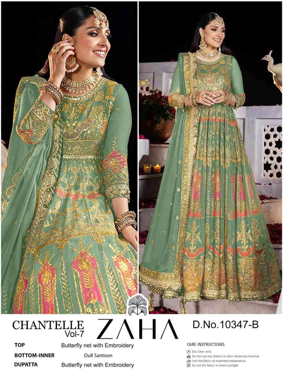 Zaha Chantelle Vol 7 10347 Colors Pakistani Festive Wear Heavy Suit Wholesalers view 3