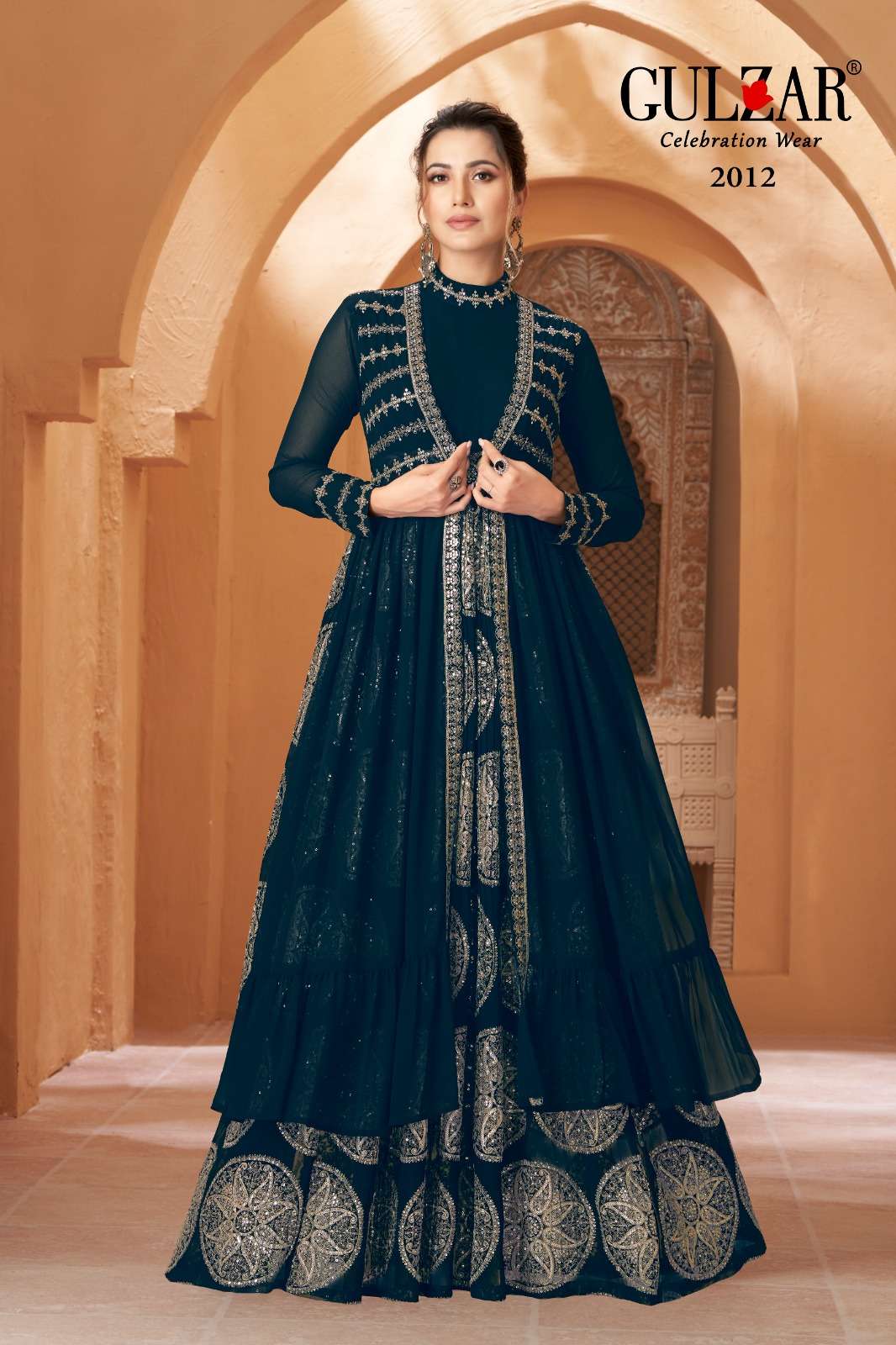 Gulzar Romaa 2011 To 2013 Partywear Style Indo Western Dress Latest Collection view 7
