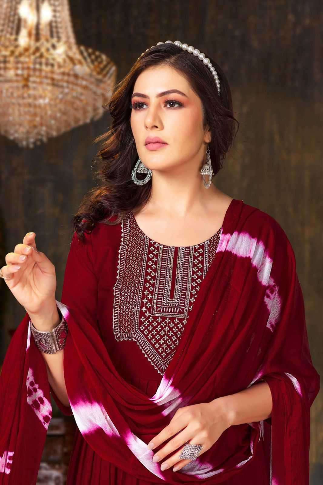 Trendy Golden Helen Heavy Rayon Style Kurti Pant & Dupatta Catalog Collection view 2