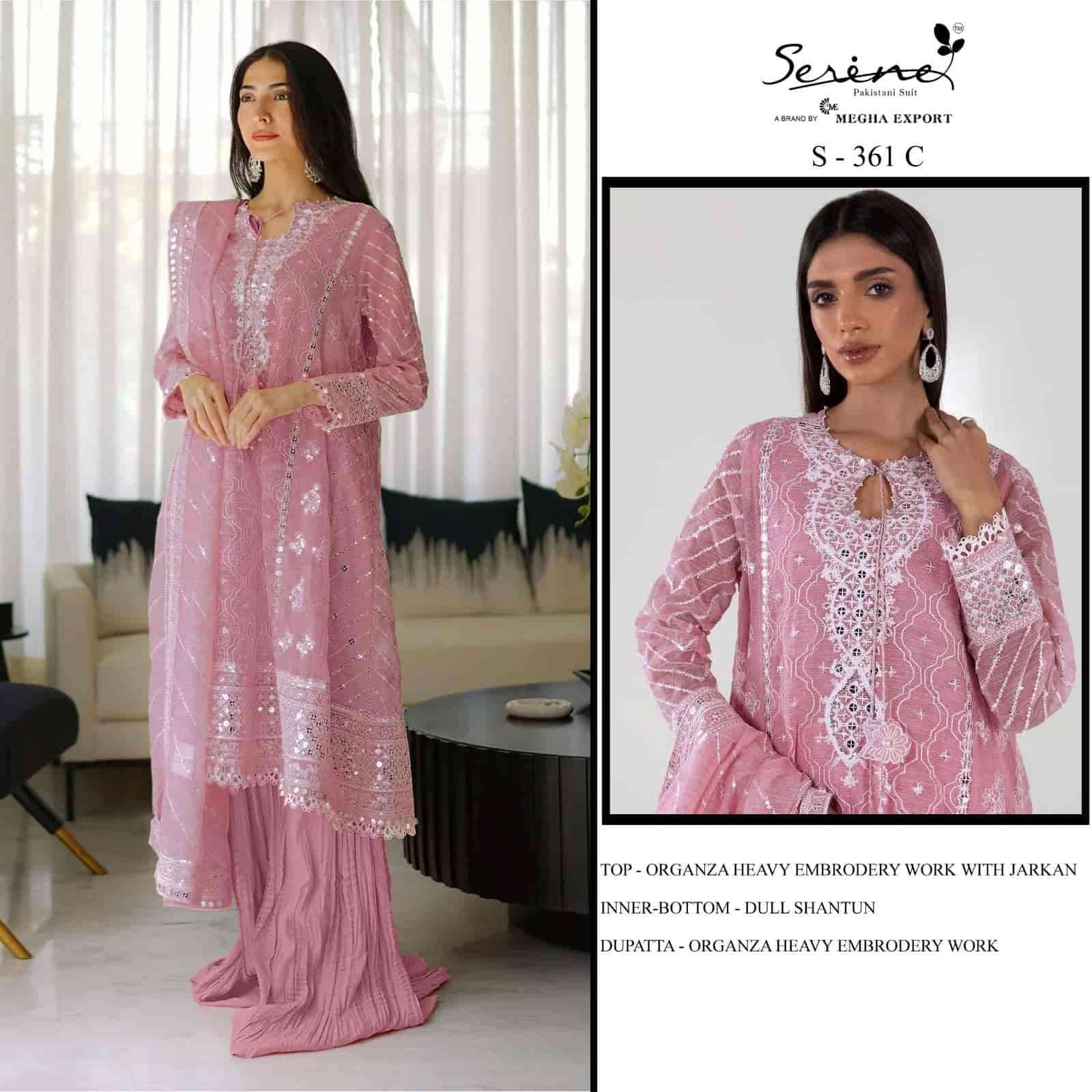 Megha Export S 361 Colors Pakistani Style Designer Organza Suit Wholesalers view 4