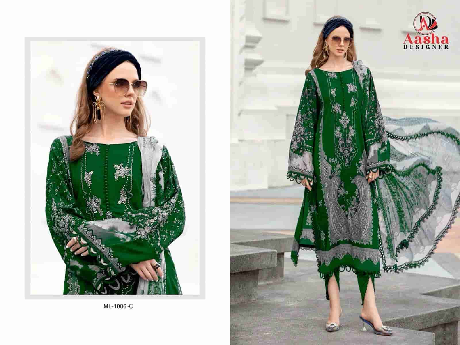 Aasha Designer 1006 Colors Fancy Embroidered Designer Cotton Salwar Suit Collection view 3