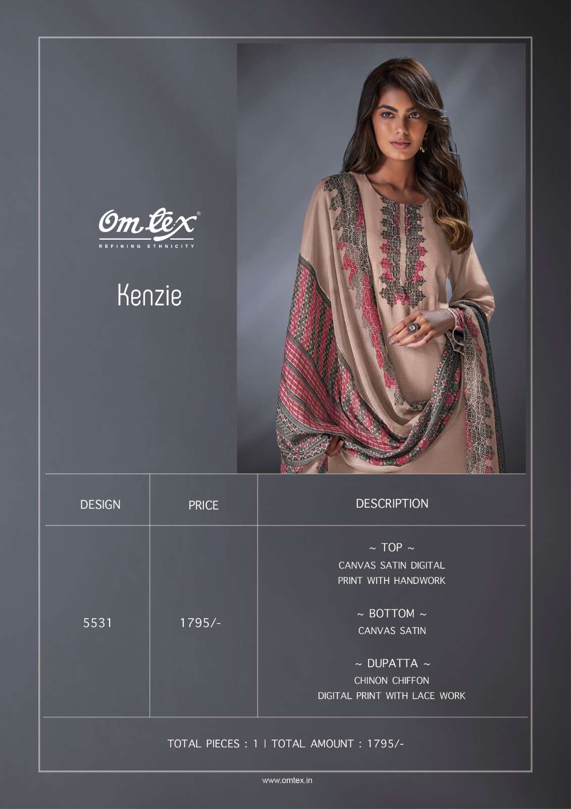 Omtex Kenzie Fancy Satin Exclusive Ladies Suit Catalog Exporter view 3
