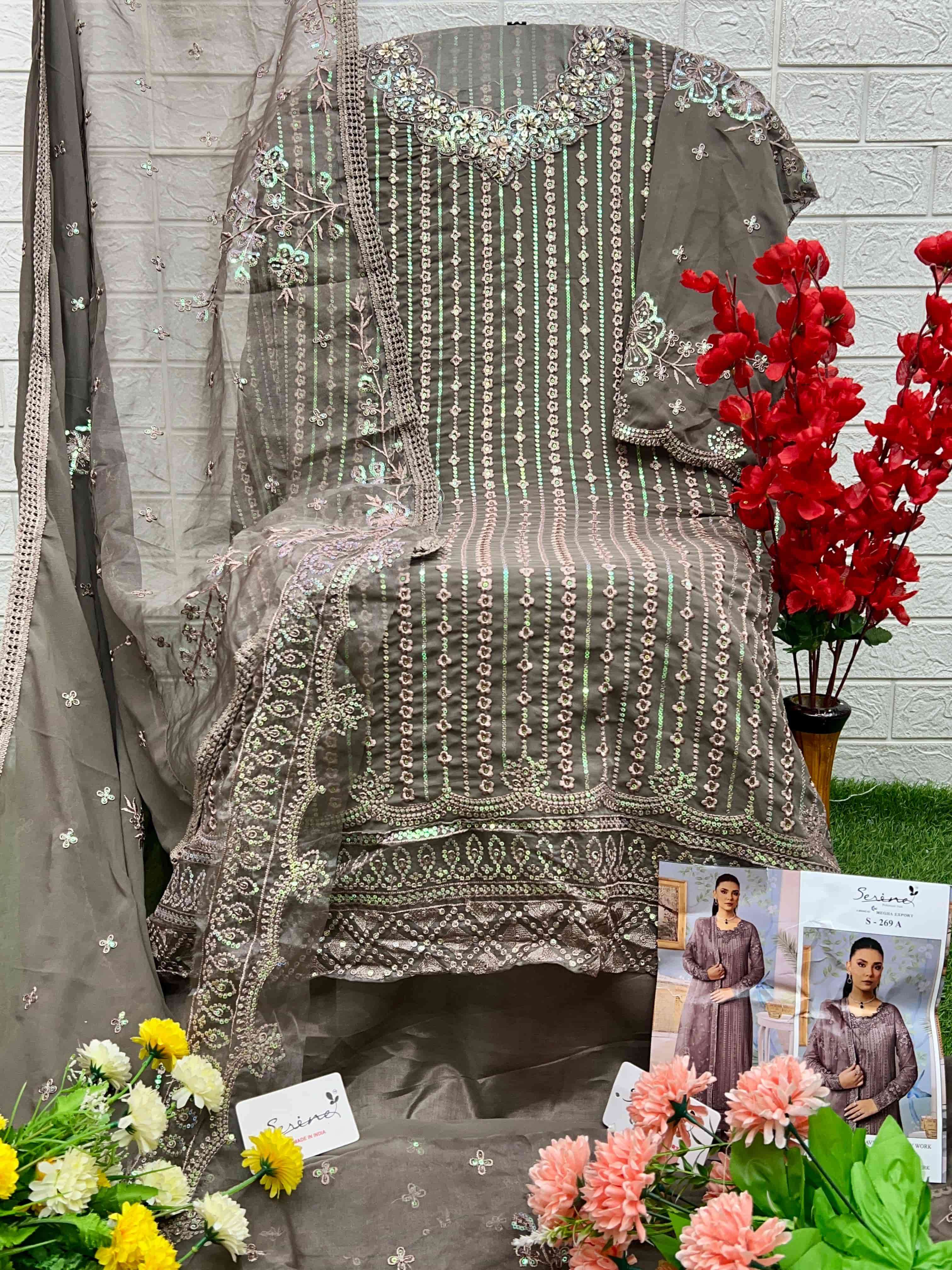 Serine S 269 D Pakistani Fancy Georgette Embroidered Suit Exporter view 2