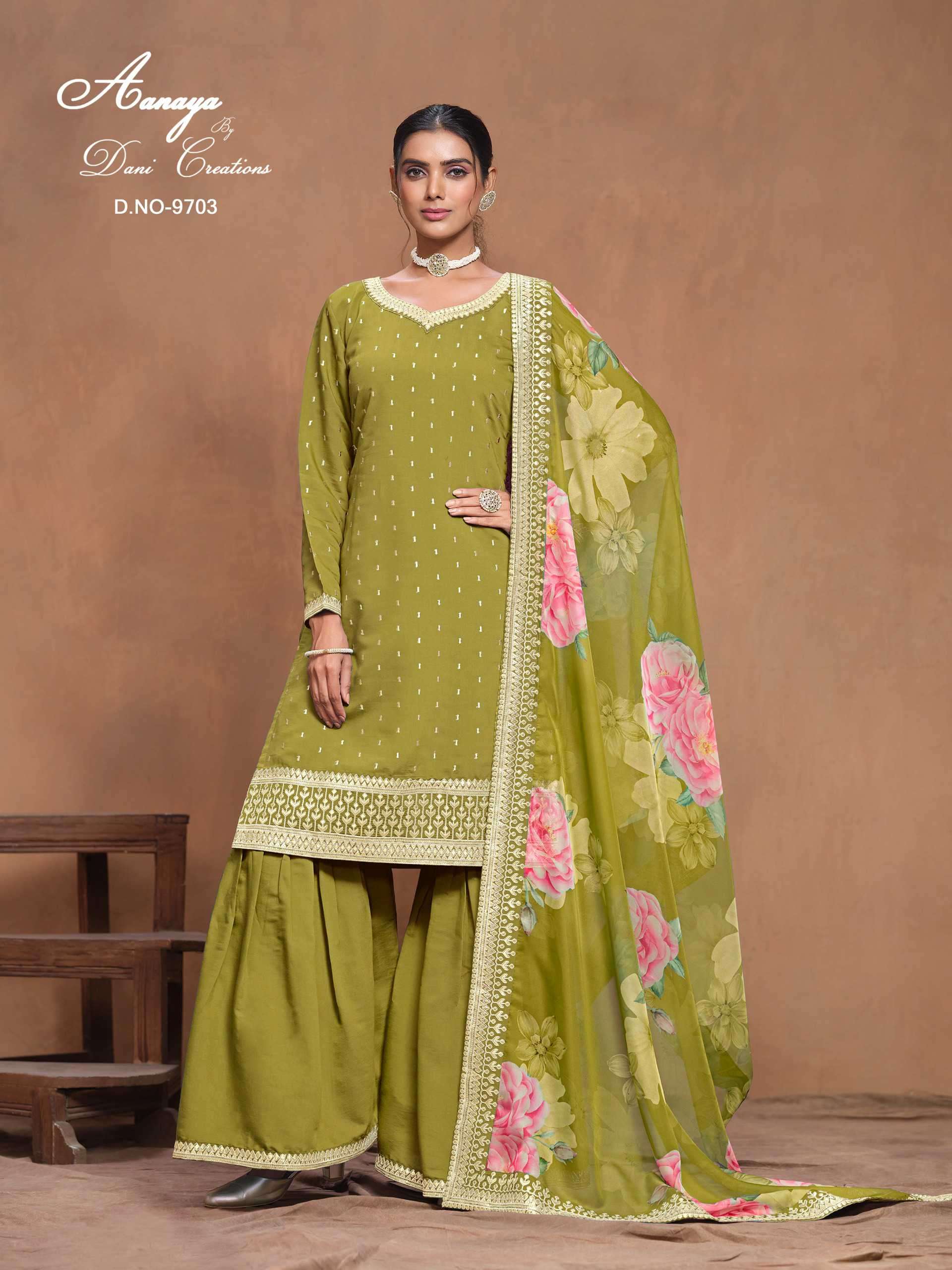 Aanaya Vol 197 9701 To 9704 Festive Wear Designer Silk Suit view 8