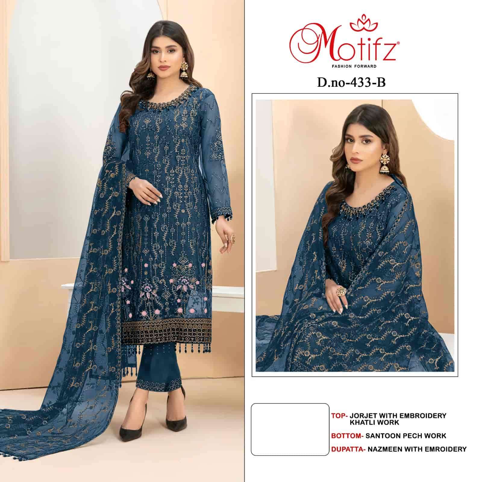 Motifz 433 Colors Pakistani Festive Wear Style Designer Salwar Suit Wholesalers view 3