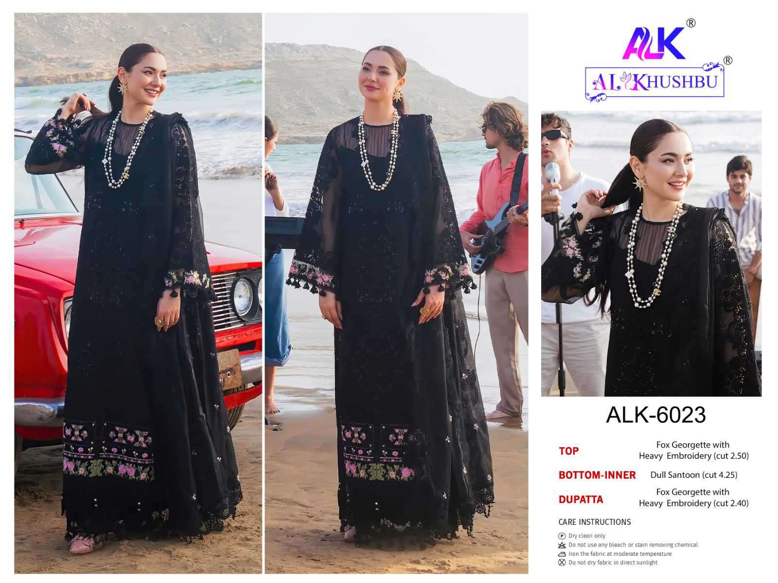 Al Khushu Pakistani Georgette Embroidered Suit view 3