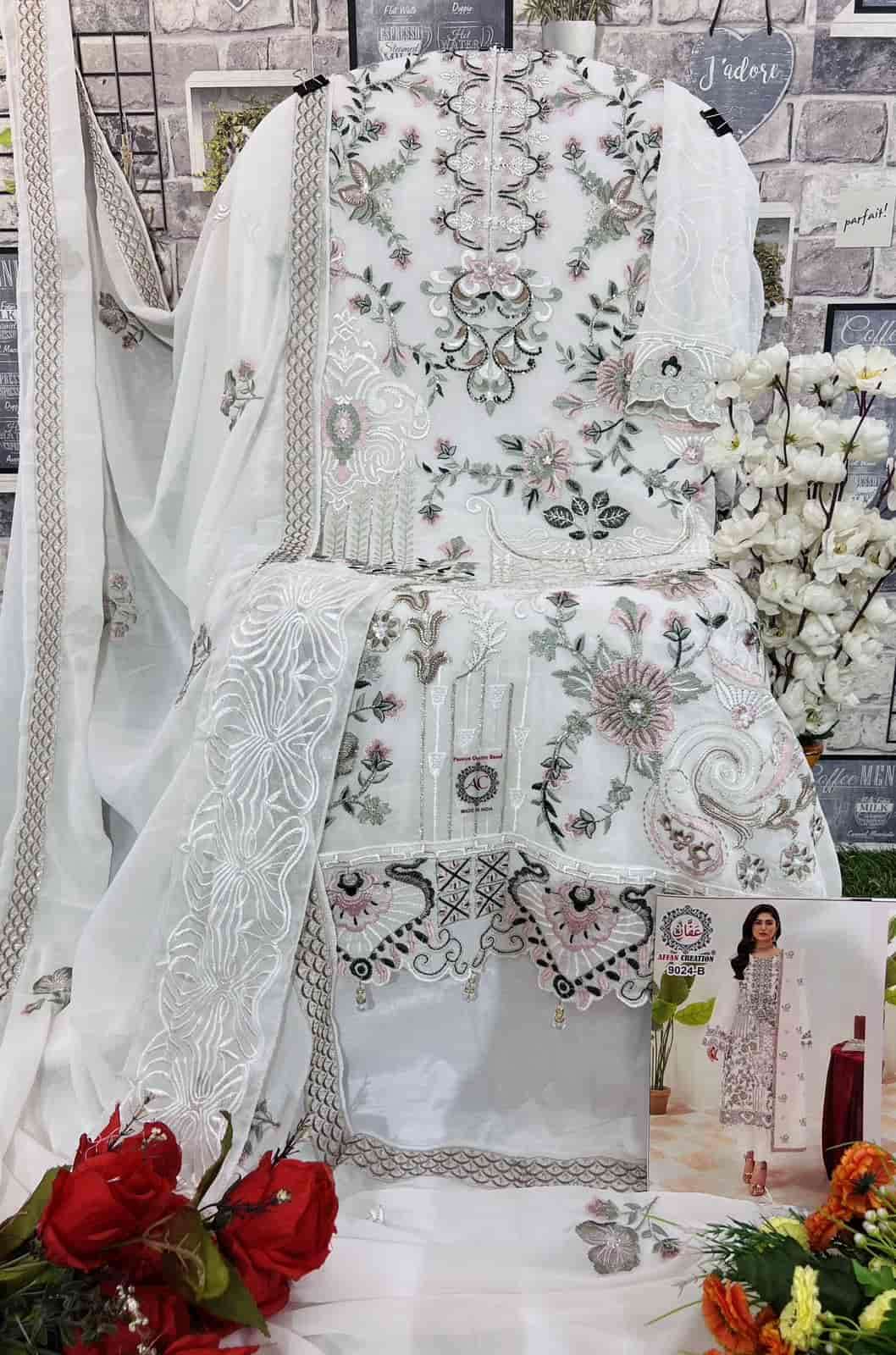 Affan Creation 9024 Colors Heavy Embroidered Designer Unstitched Suit Collection view 5
