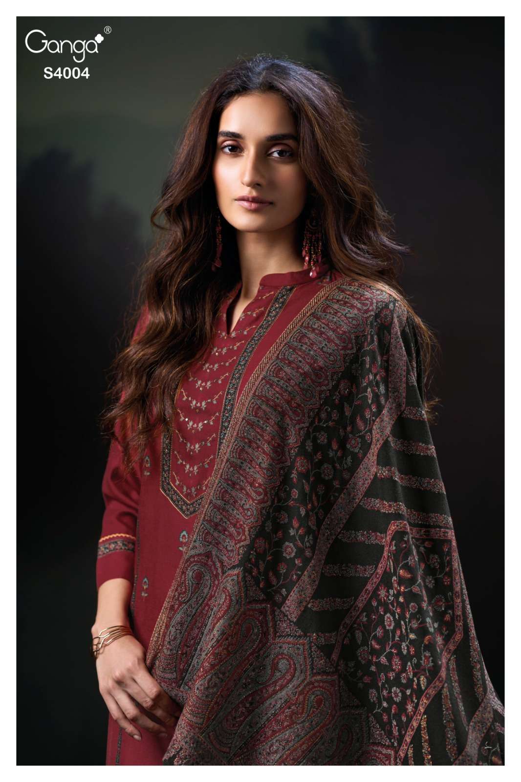 Ganga Fashion Daisha 4004 Premium Designs Winter Wear Suits Collection view 4