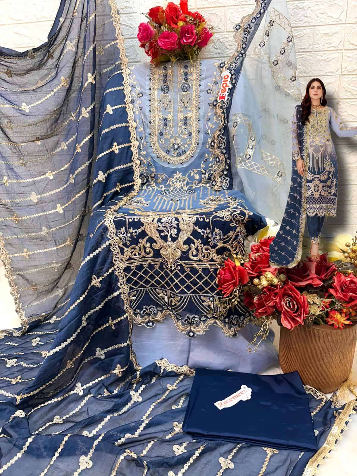 Fepic Rosemeen C 1322 Colors Pakistani New Designs Party Wear Suit Wholesalers view 6