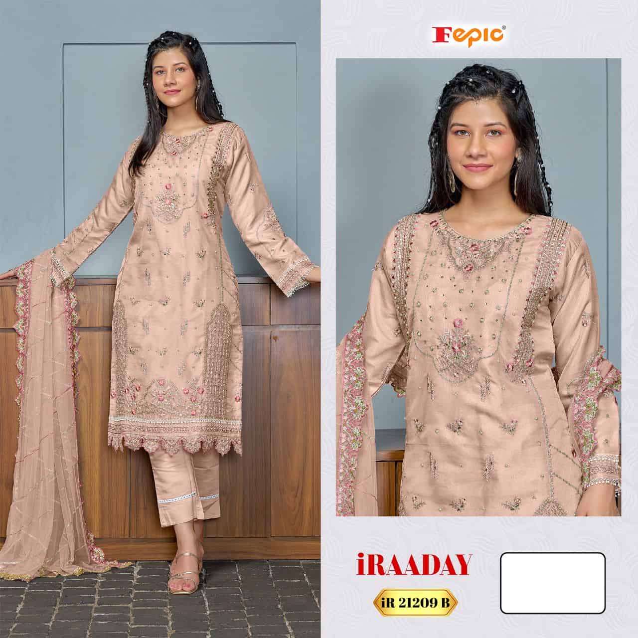 Fepic IR 21209 Colors Pakistani Designer Organza Embroidered Suit Wholesalers view 2