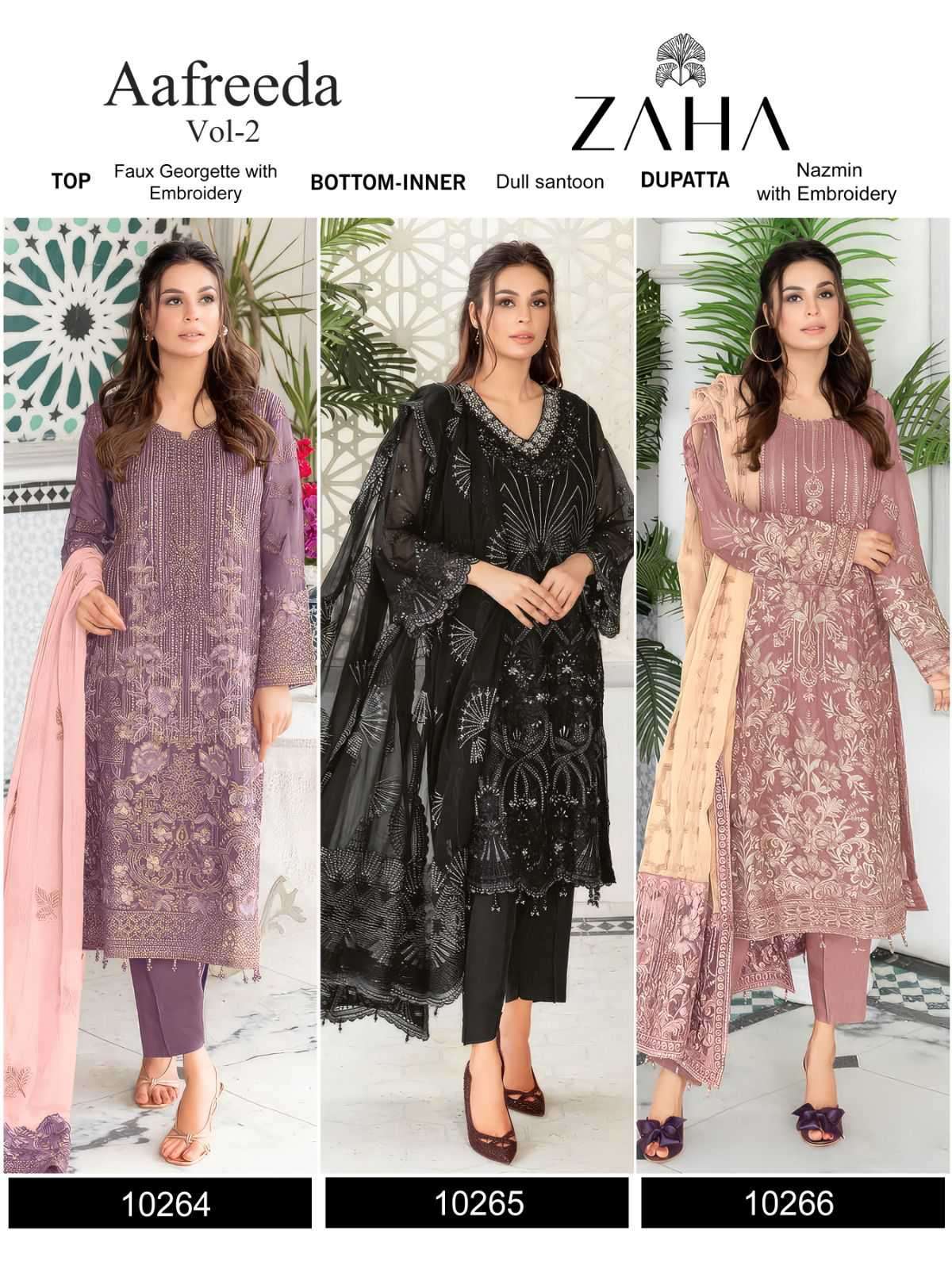Zaha Aafreeda Vol 2 Unstitch Pakistani Dress Catalog Exporters view 6