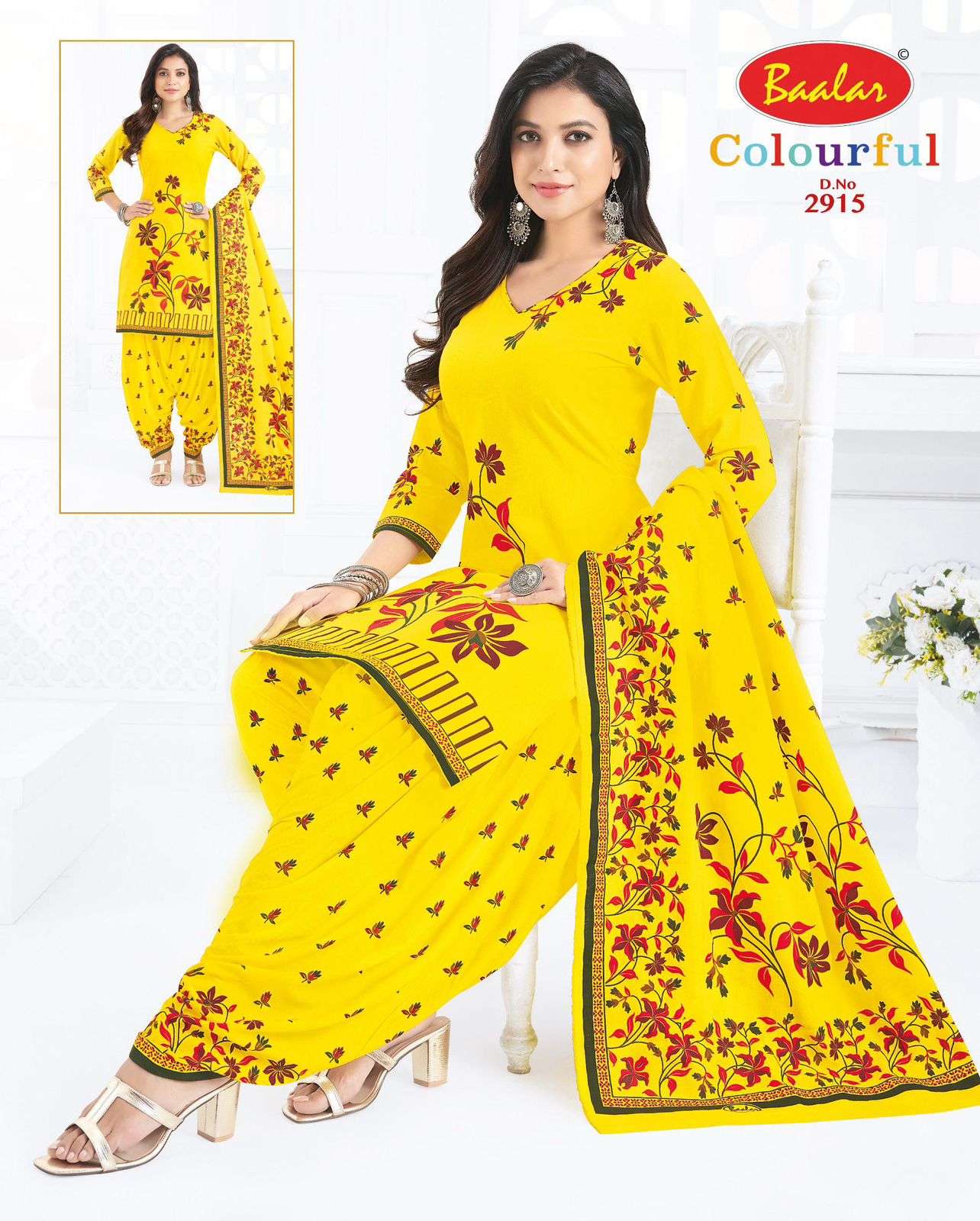 Baalar Colourful Vol 29 Unstitch Pure Cotton Suit view 4