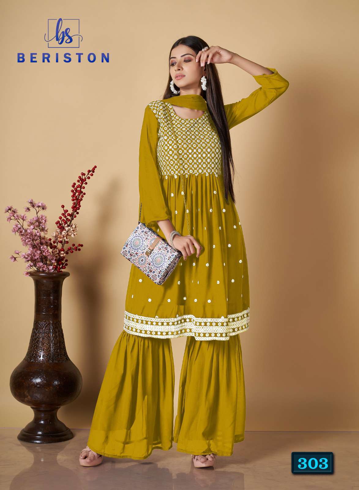 Beriston Bs Vol 3 Festive Collection Stylish Sharara Dress view 8